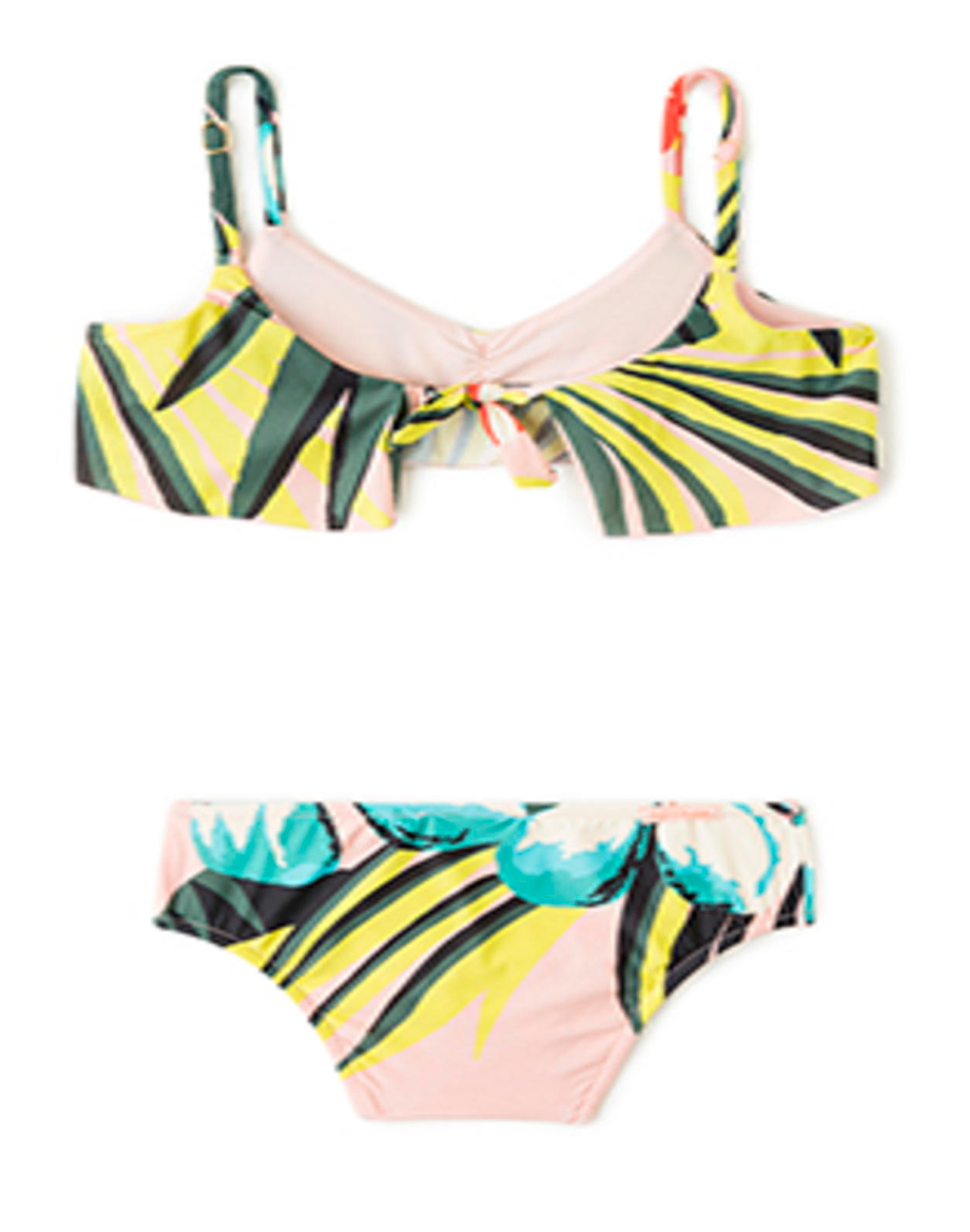 Girls’ Bandeau Two-piece Swimsuit With Frills - Margarida - Salinas