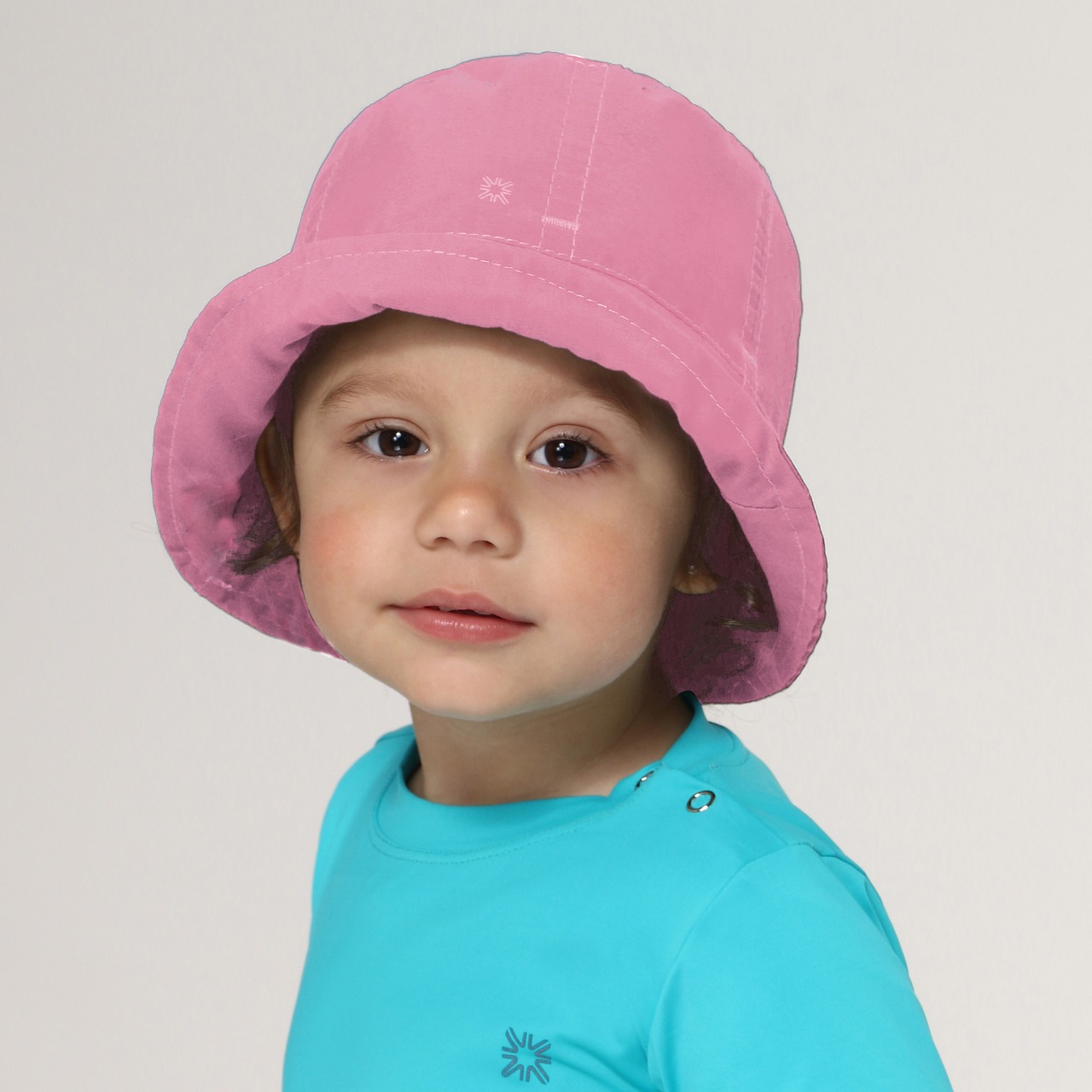 Bucket Napoli Basic Kids Rosa Chiclete Upf5+ - Brand UV Line