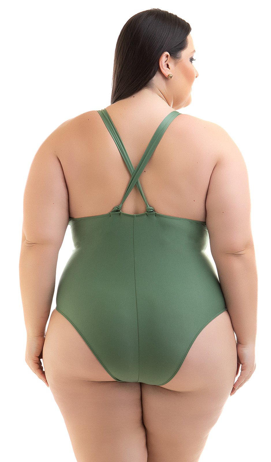 Plus Size Military Green One Piece Swimsuit With Straps Swimsuit Betyna Agave Acquarosa