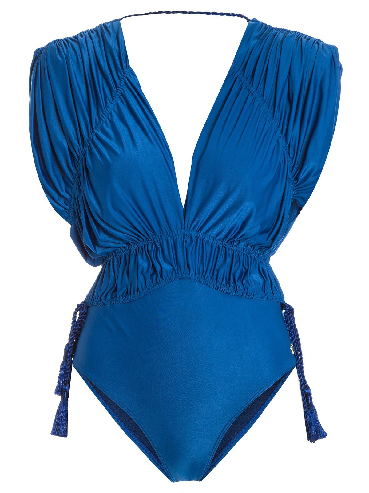 Luxury Blue One Piece Swimsuit In The Style Of A Pleated Leotard Rio 9690