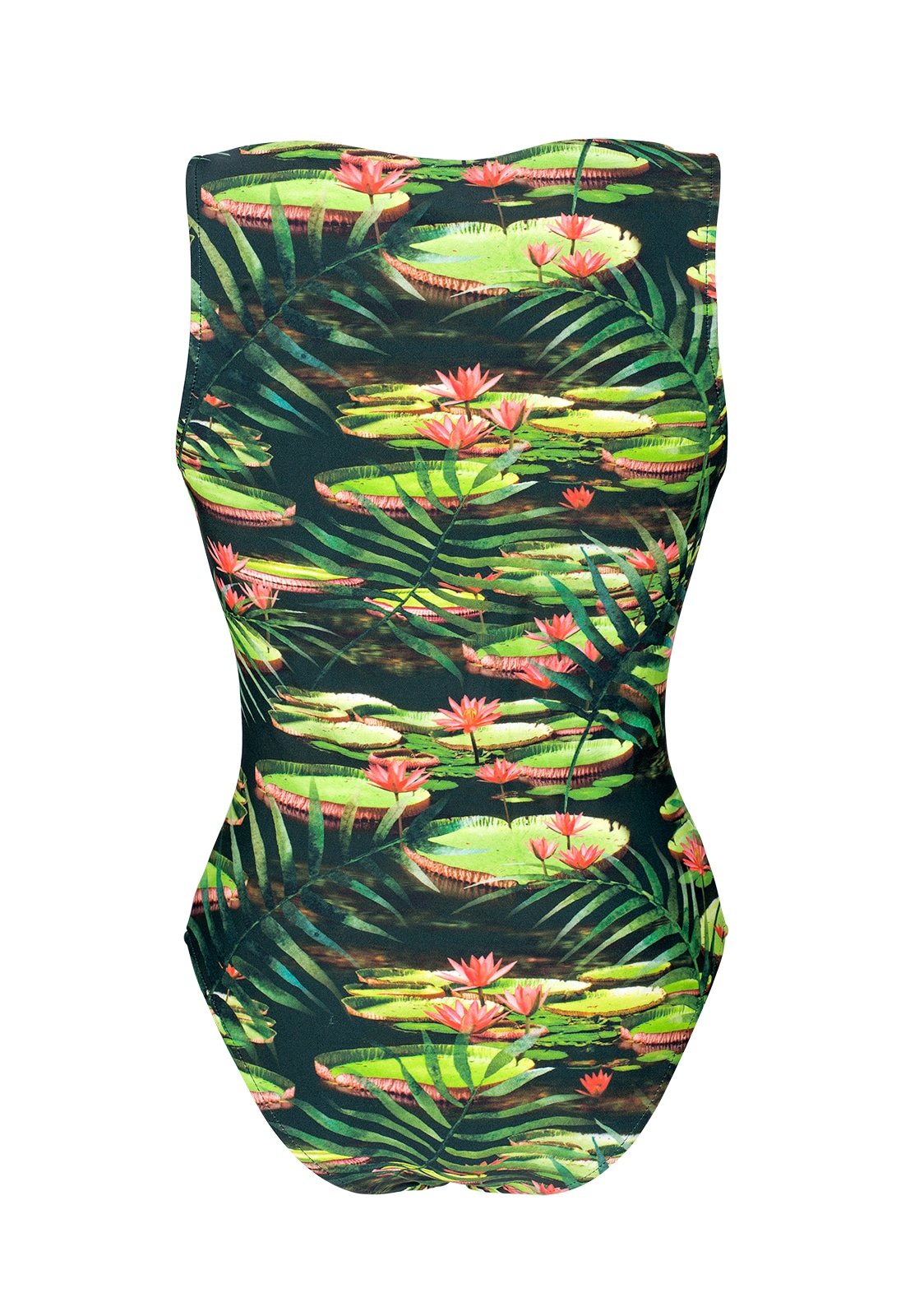 Green One-piece Swimming Costume Low V-neck with Straps - Maio ...