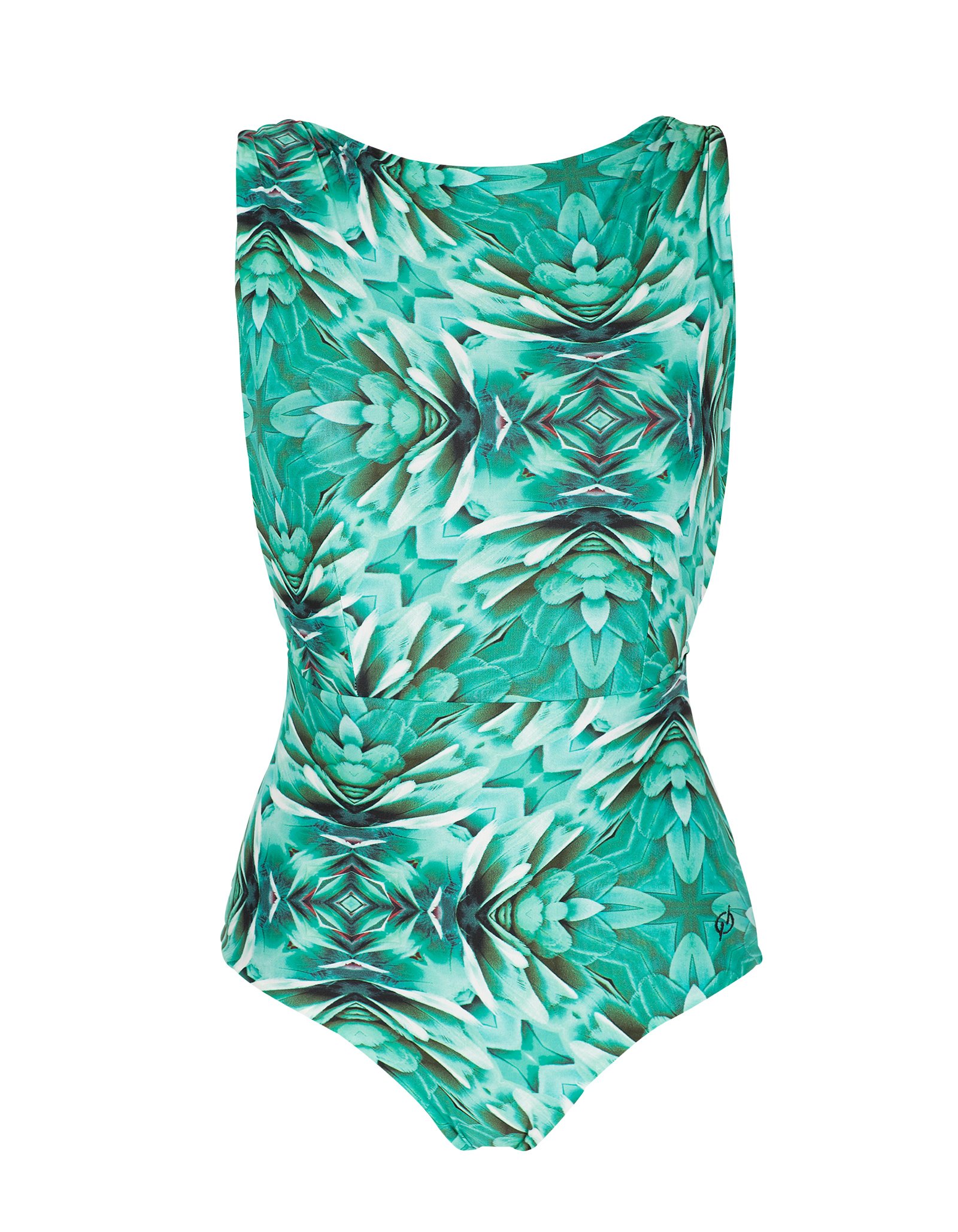 Blue Man One Piece Blue Green Feather Print Swimsuit Prisma 21240 | Hot ...