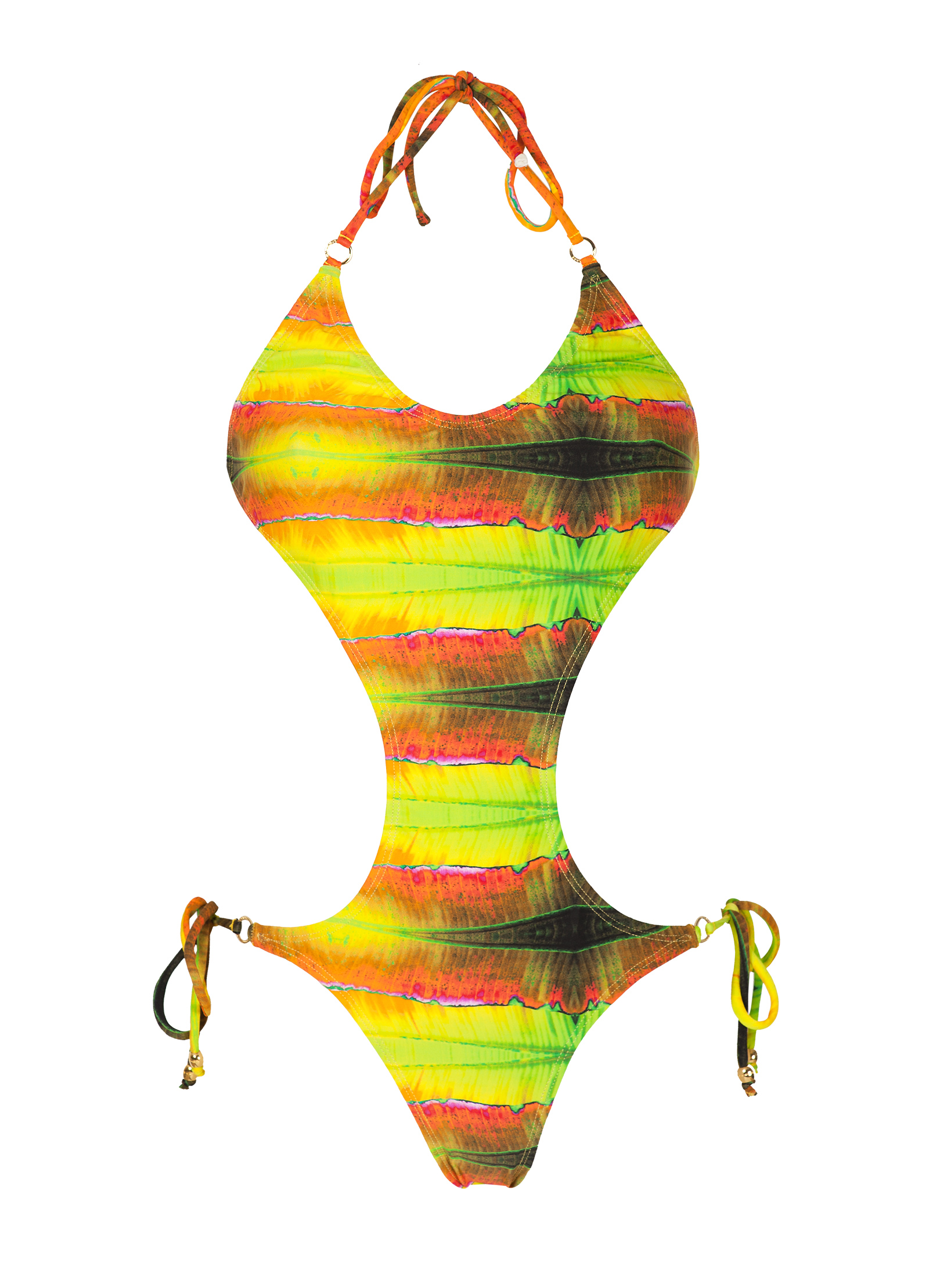 A Printed Trikini With A Yellow, Green And Orange Gradient - Stop Light