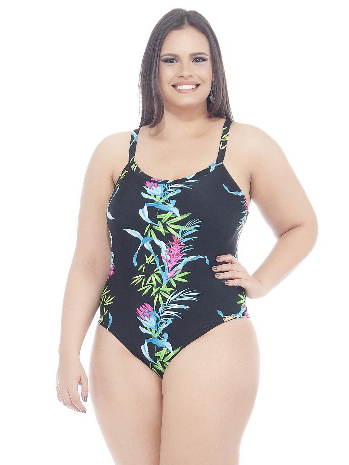 Black one piece swimsuit plus size