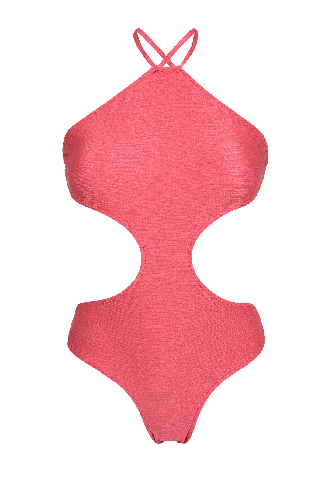 One piece swimsuits Pink High-neck Monokini - Body Recorte Florence