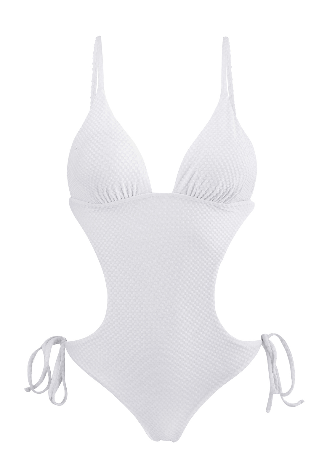 White Textured Brazilian Scrunch Monokini - Cloque Branco Trikini - Rio ...