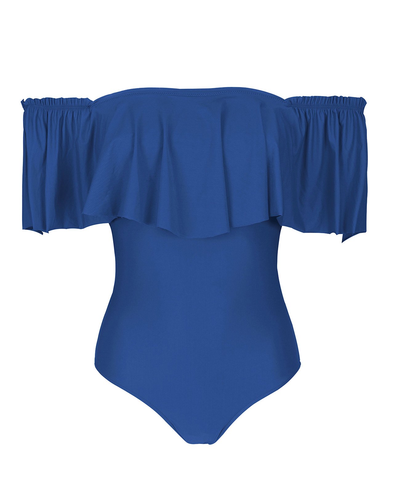 One piece swimsuits Floucy Blue One-piece Swimsuit - Denim Maio Babado