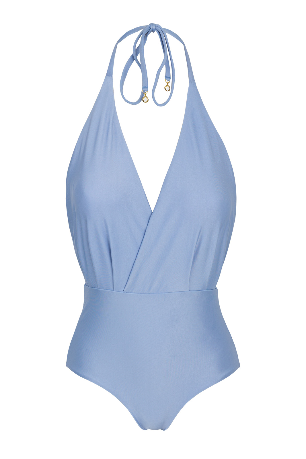 Denim Blue Textured One-piece Swimsuit - Garoa Transpassado - Rio de Sol