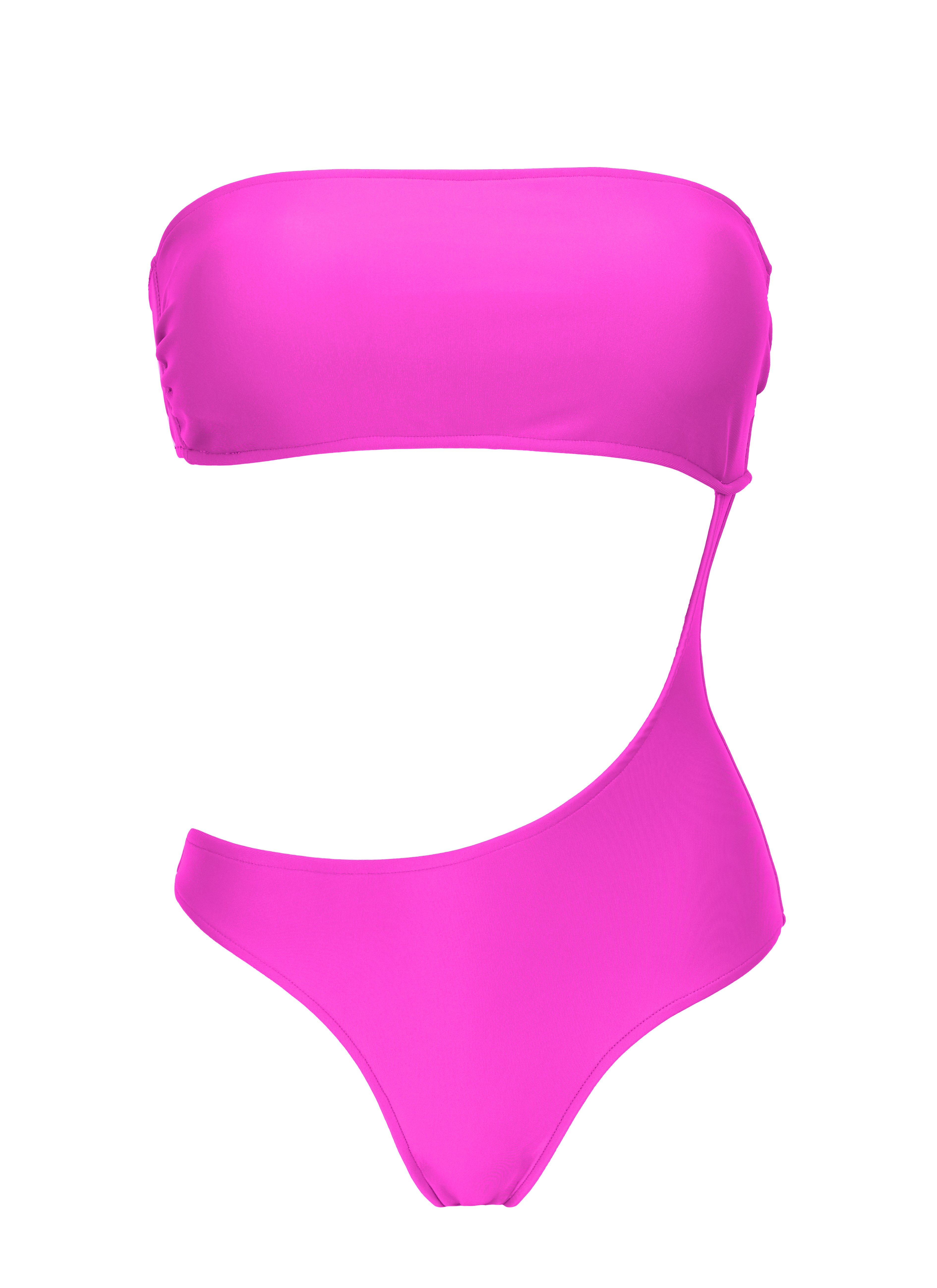 Briljant Hedendaags Industrialiseren Badpakken Magenta Roze Asymmetrisch Bandeau Badpak - Pink Body-rio