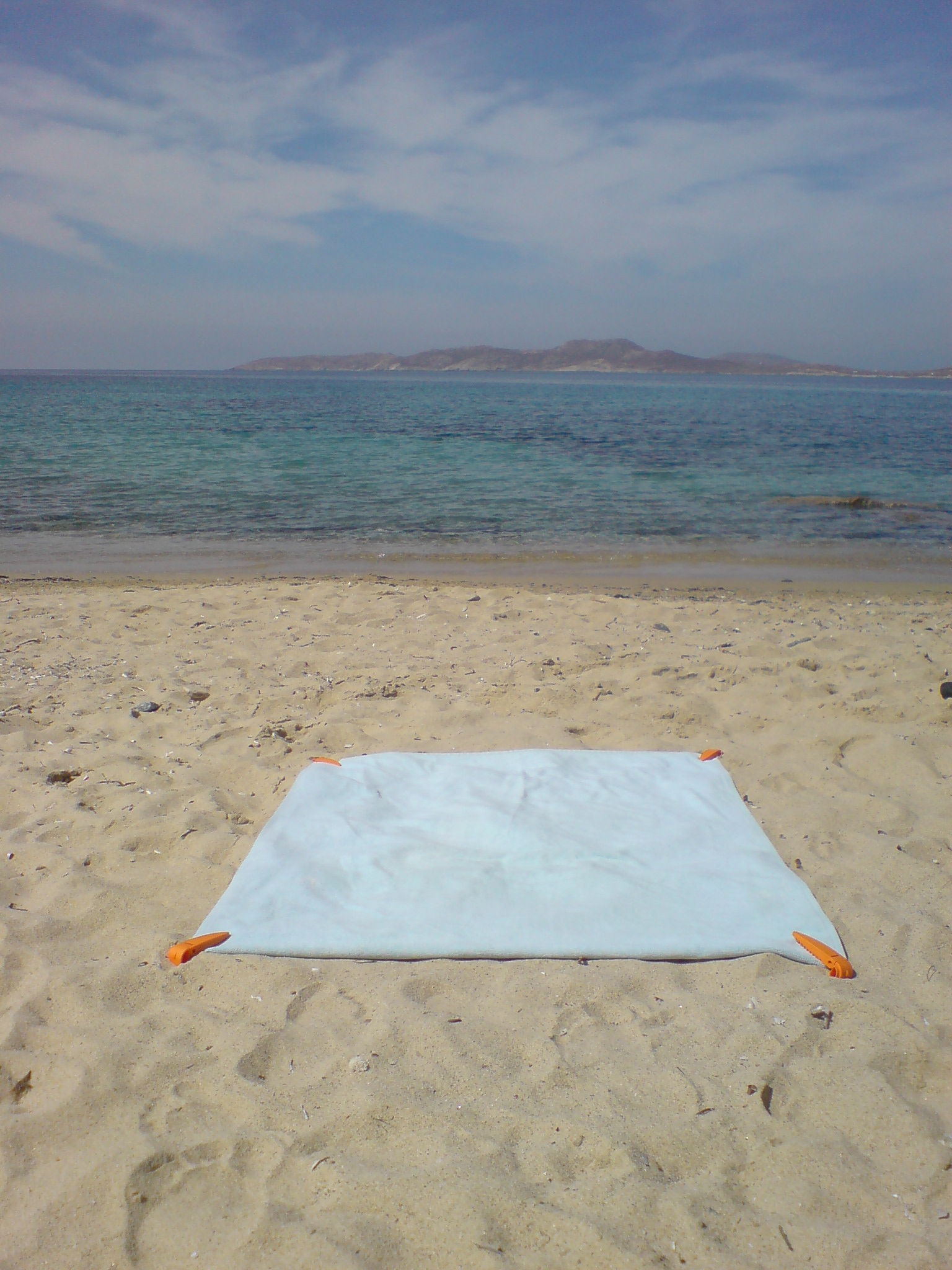 orange and white beach towels