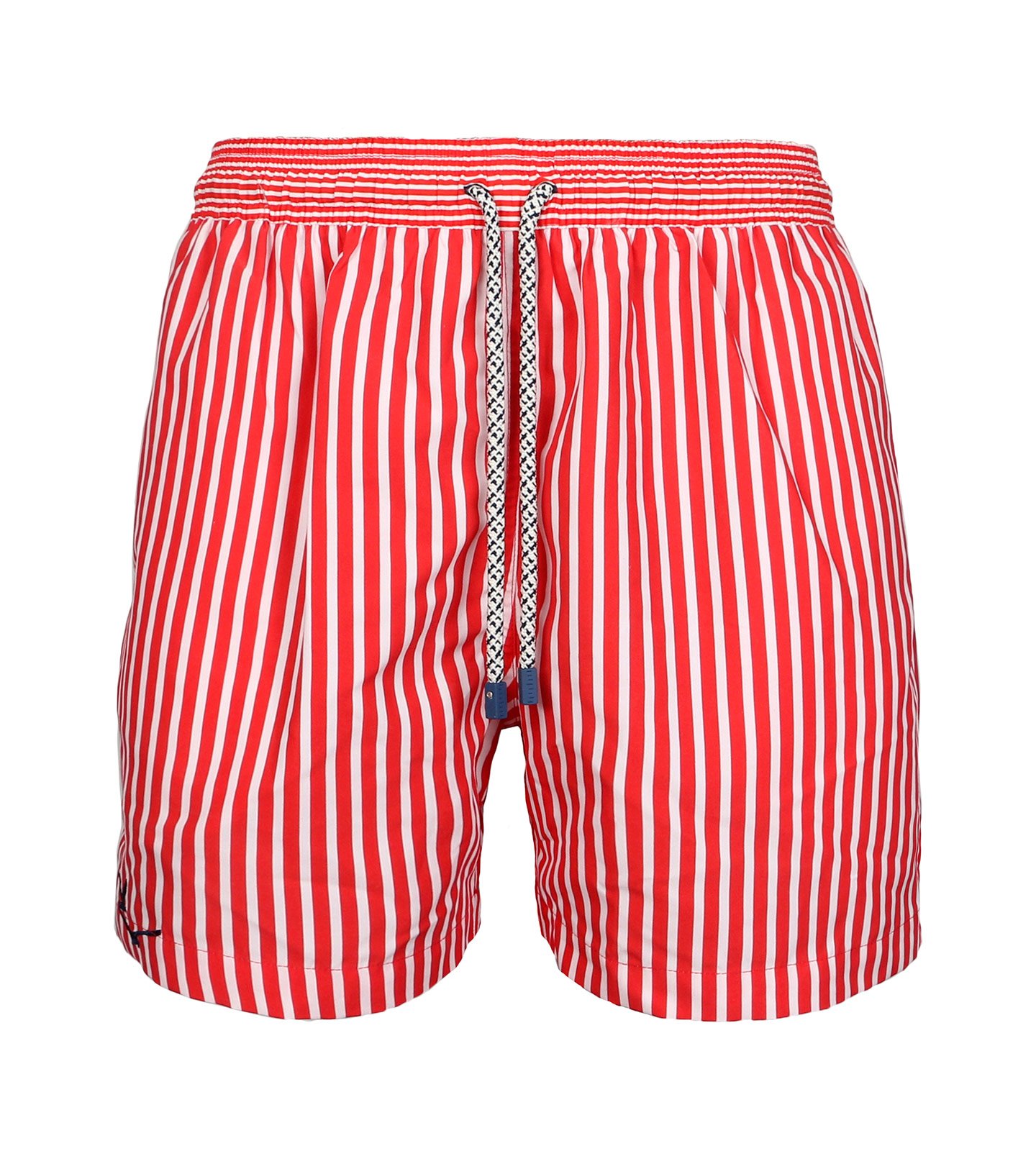 Red And White Swims Shorts In Stripes - Swim Shorts Marine Stripes Slim ...