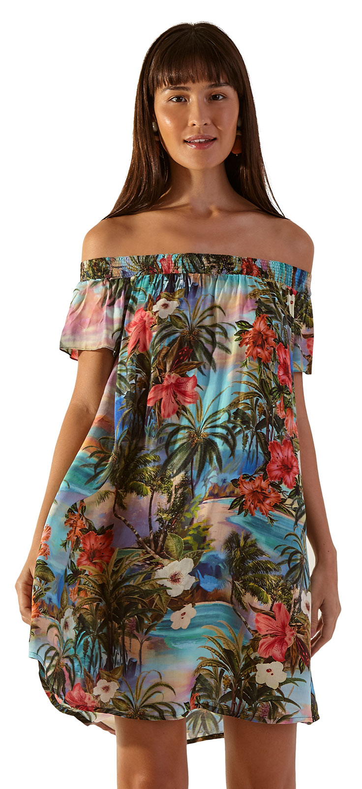 Kaftans / Cover ups Colorful Tropical Beach Dress - Gaia Honolulu