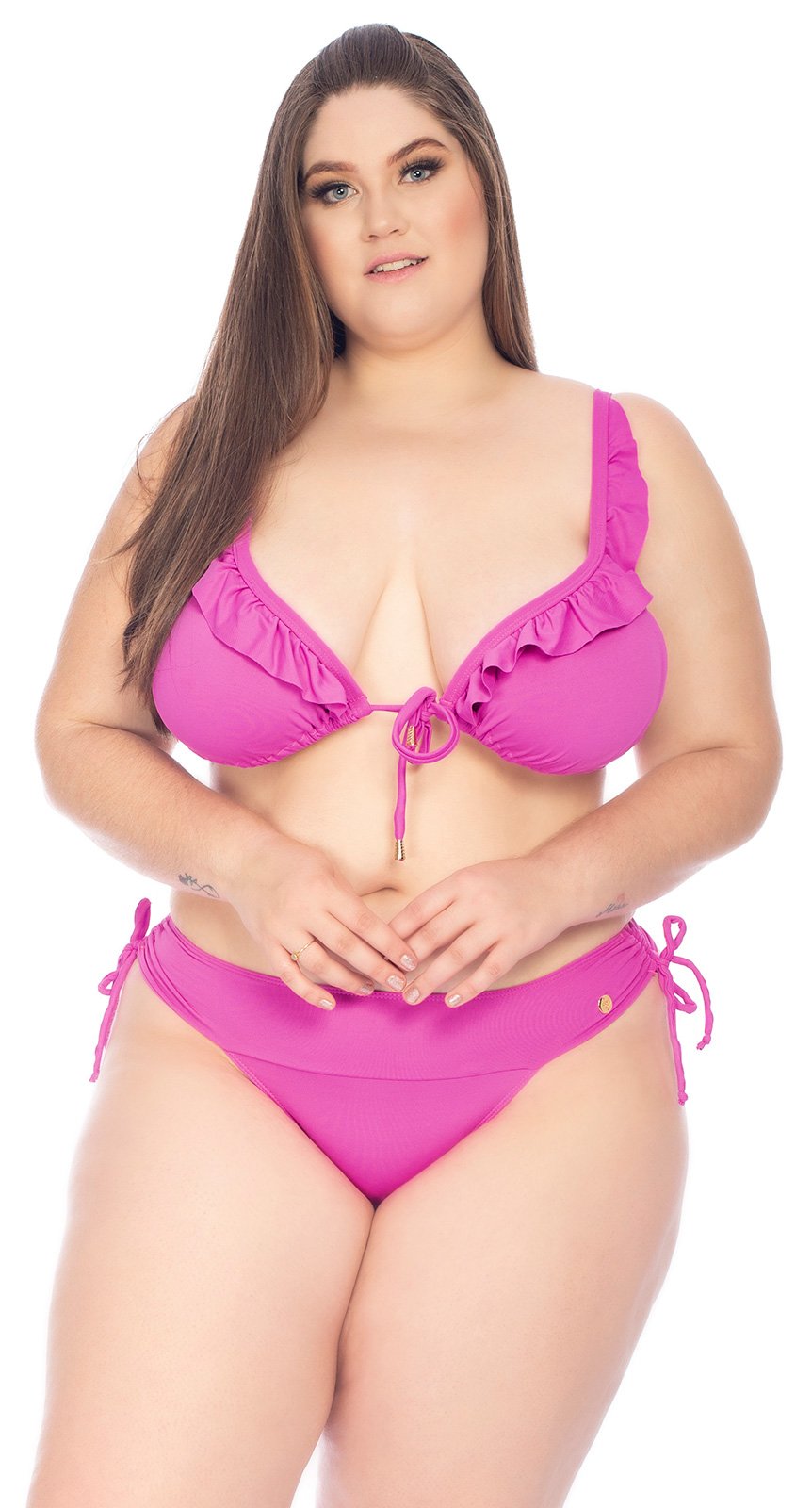 september wervelkolom opgraven Plus Size Purple Brazilian Bikini With Ruffle Details - Biquini Babado Bel  Rosa - Acquarosa