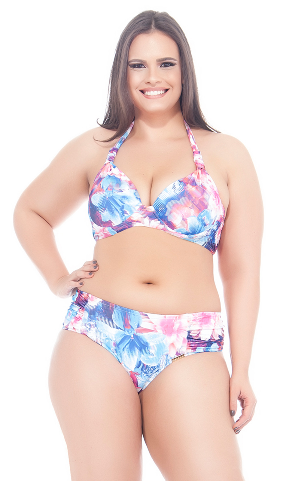 Lehona Plus Size Floral Underwired Triangle Bikini Mar Do Leste 