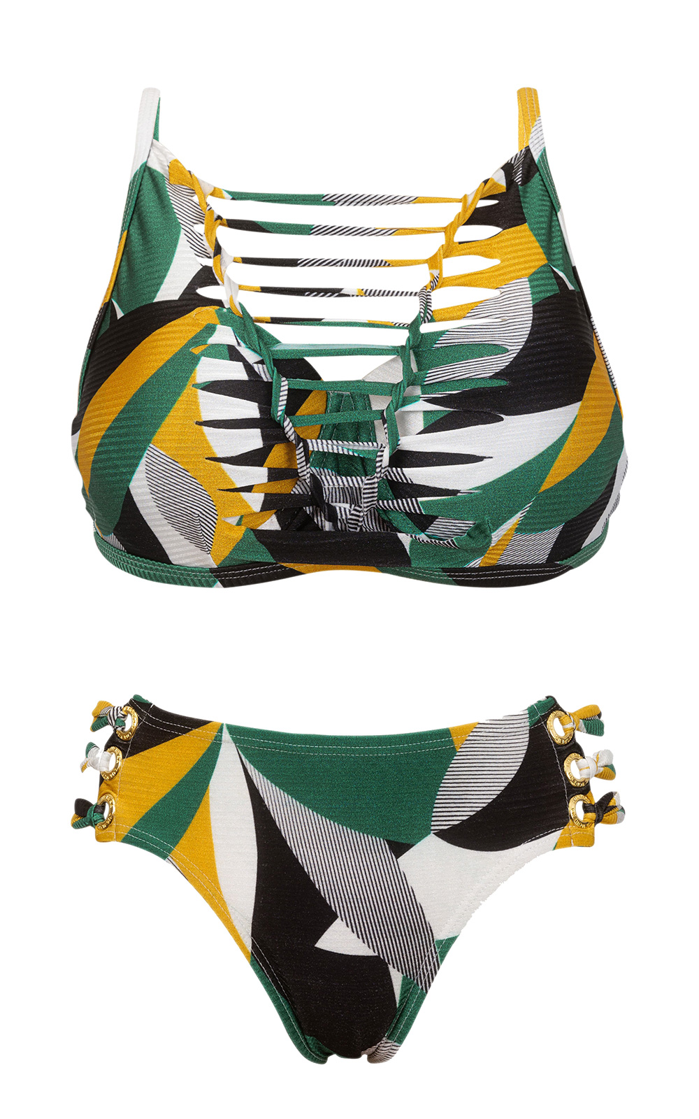 Two Piece Swimwear Cropped Ilhos Floresta Brasileira