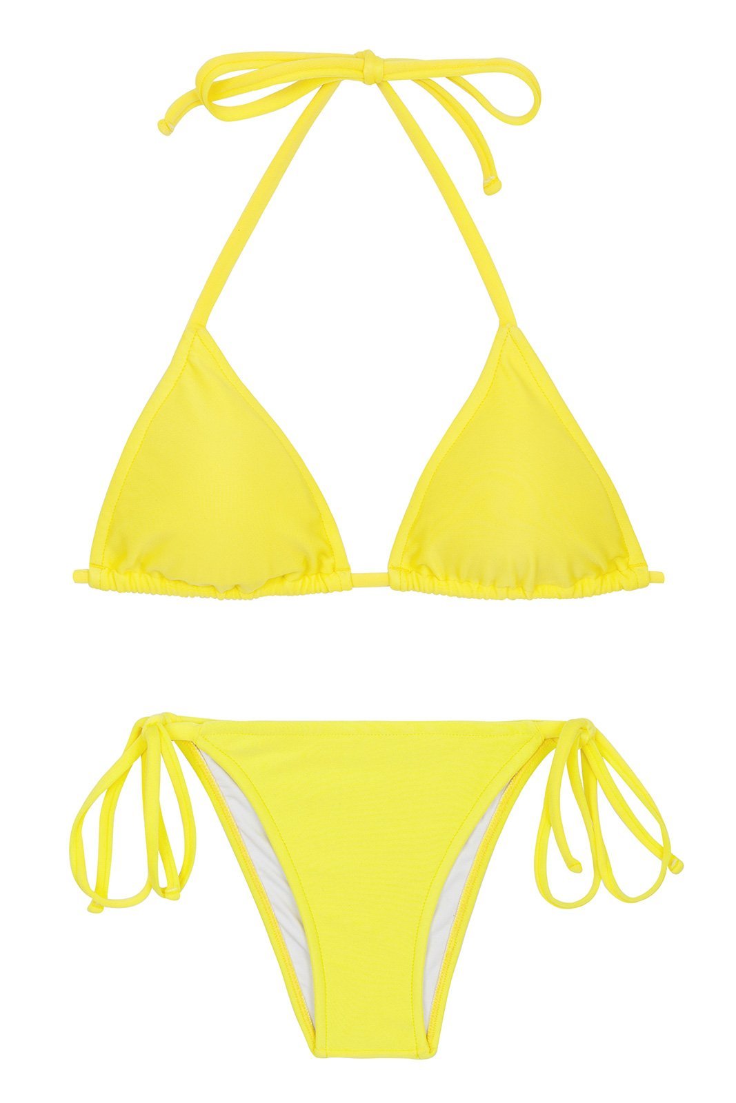 Lemon Yellow Triangle Top Bikini Beach Strega Rolote Rio De Sol