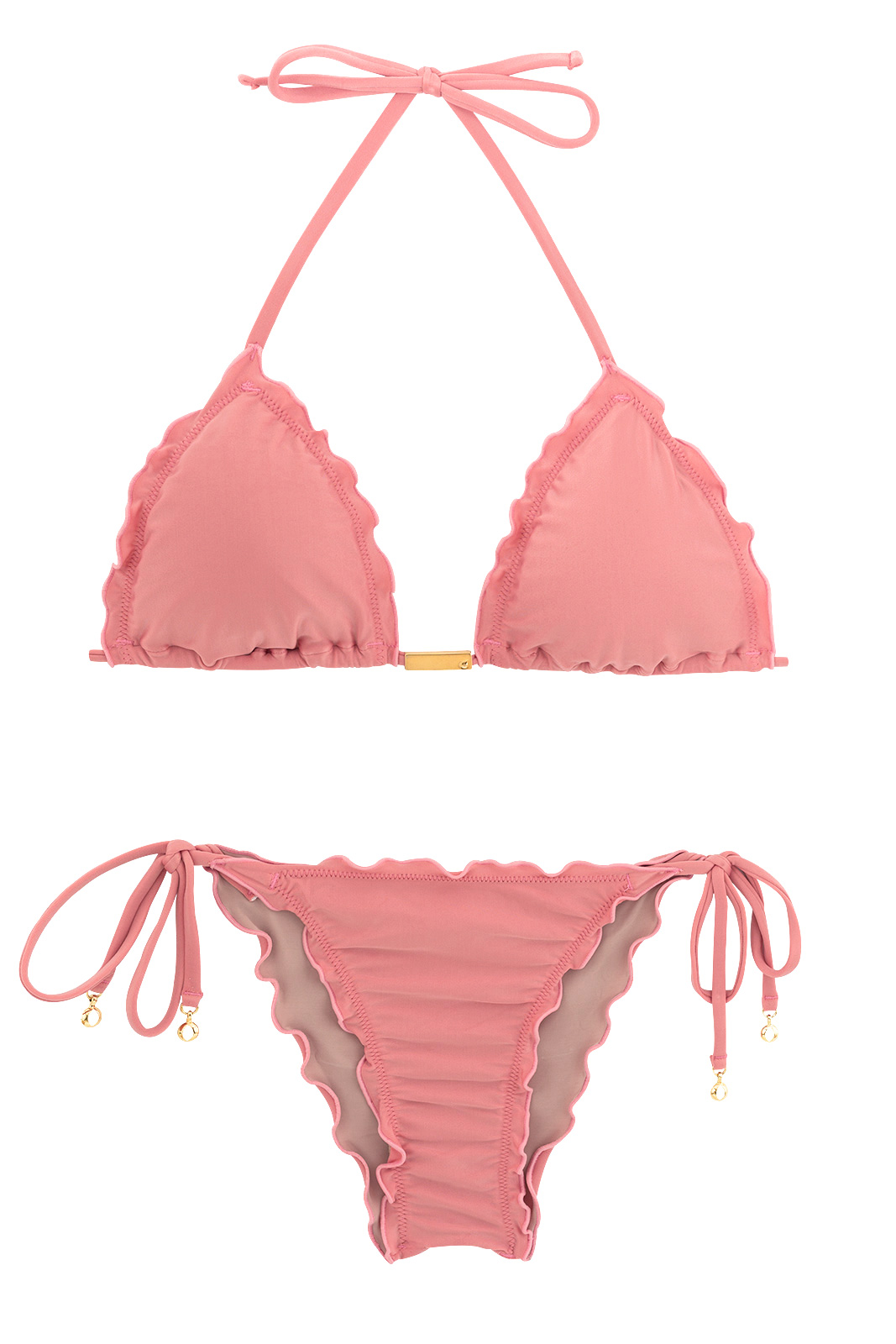 Accessorized Pink Wavy Scrunch Bikini Bottom Bella Frufru Rio De Sol