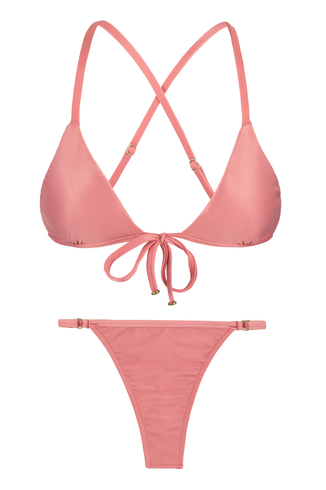 Pink Peach Adjustable Thong Bikini - Bella Tri Arg Micro - Rio de Sol
