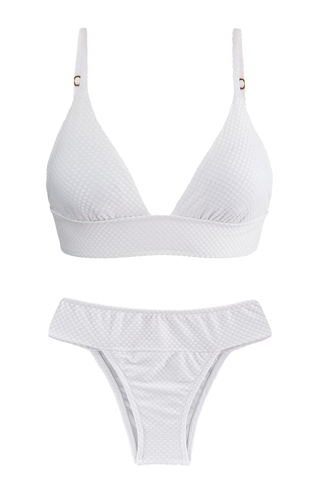 Two Piece Swimwear White Laced Back Bikini Cloque Branco Tri Cos 