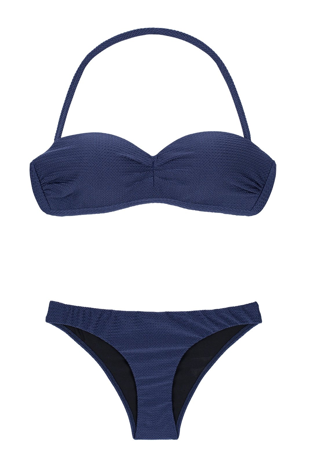 Navy Blue Bandeau Bikini With Moulded Cups - Duna Marinho Tomara Que ...