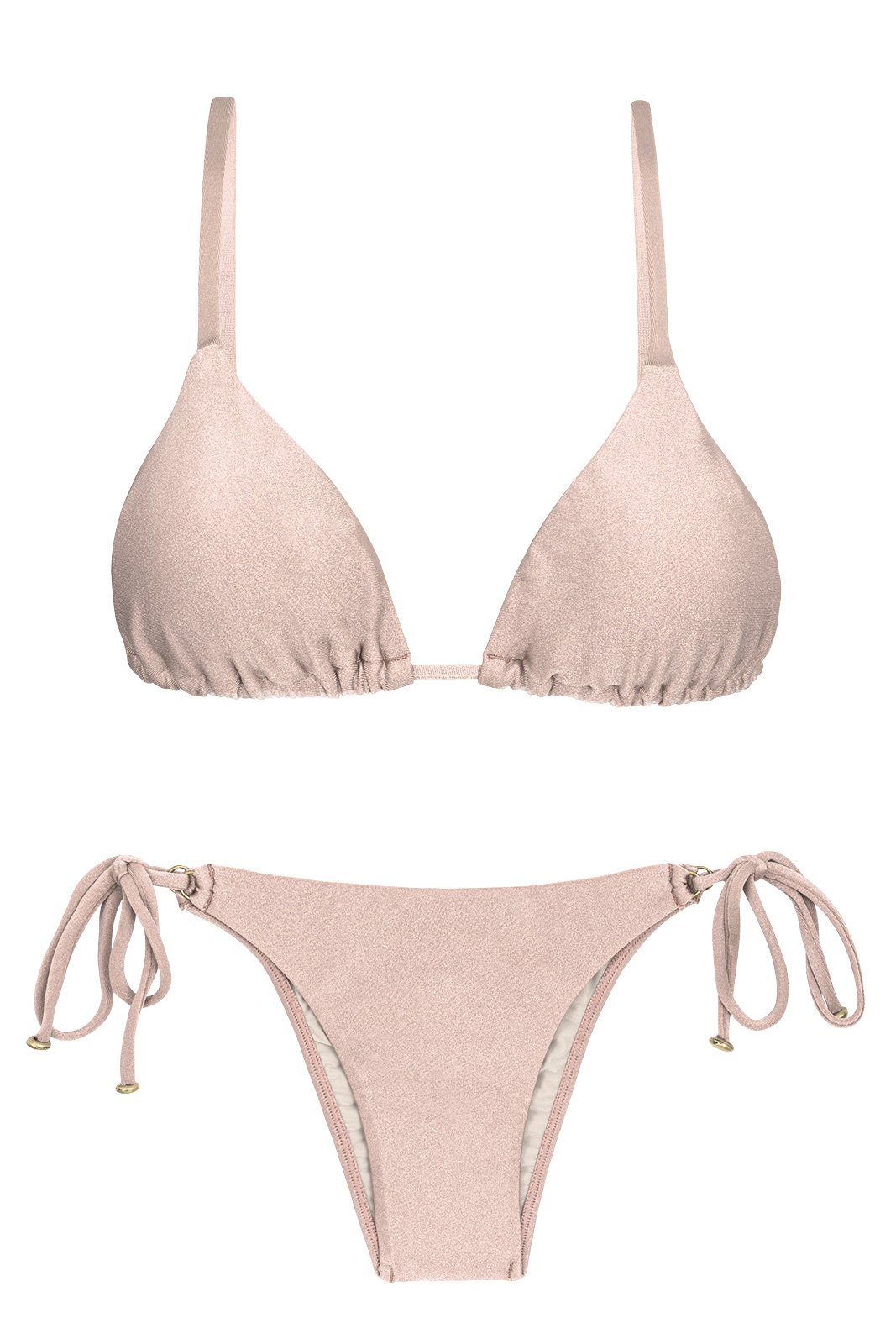 Accessorized Nude Pink Side Tie Brazilian Bikini Essence Invisible Rio De Sol
