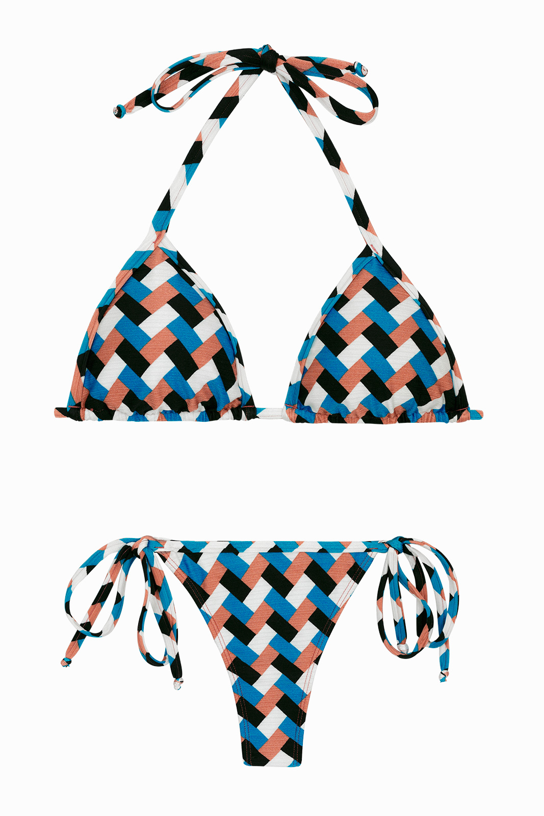 Colorful Geometric Side Tie String Bikini Geometric Micro Rio De Sol