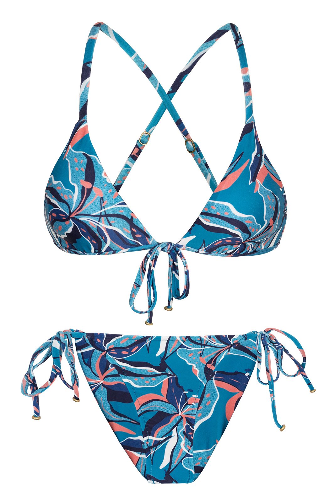 Blue & Pink Printed Moderate Cover Bikini - Lilly Tri Arg Comfort - Rio ...