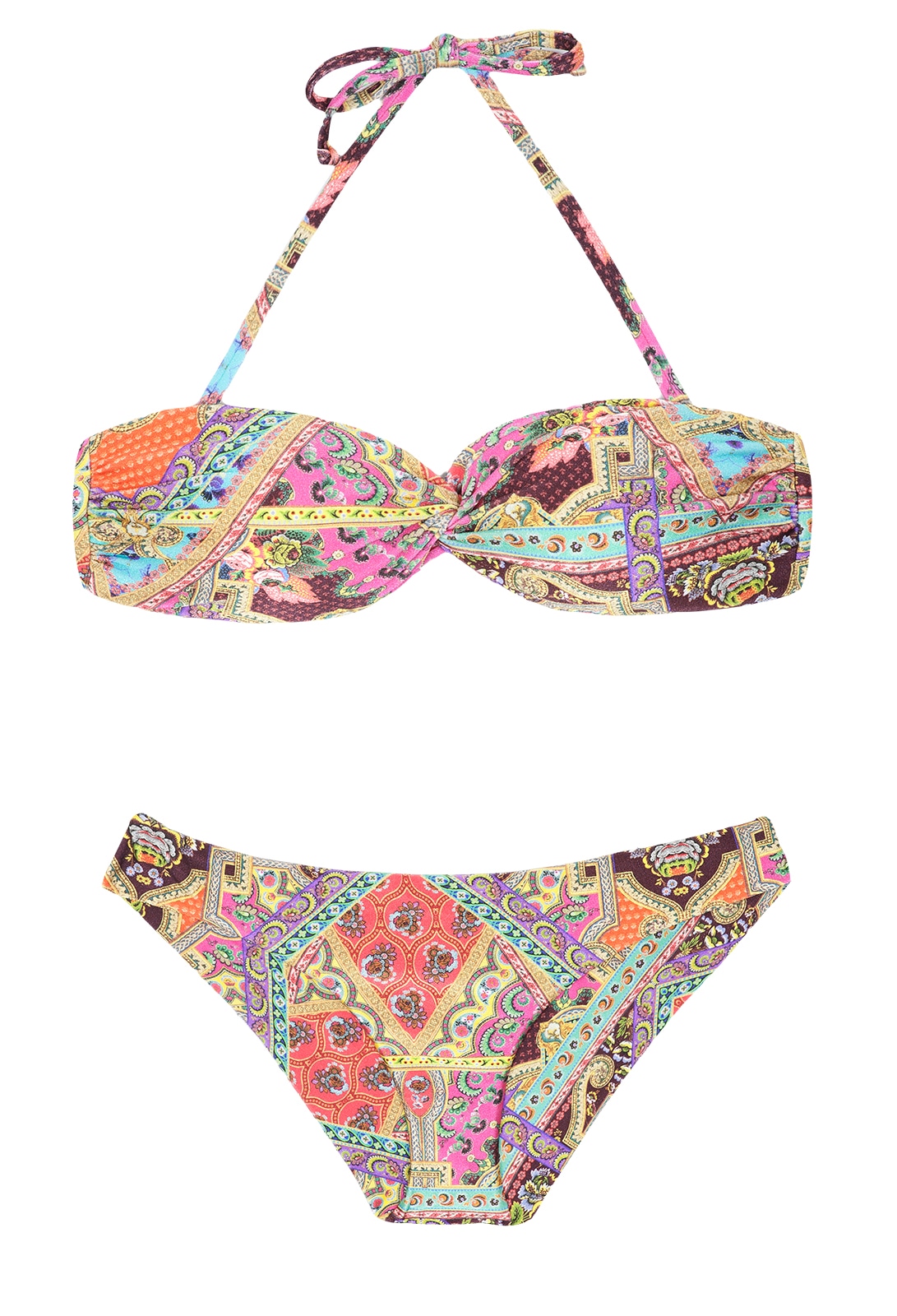 Two Piece Swimwear Foulard Printed Bandeau Bikini Mundomix Bandeau