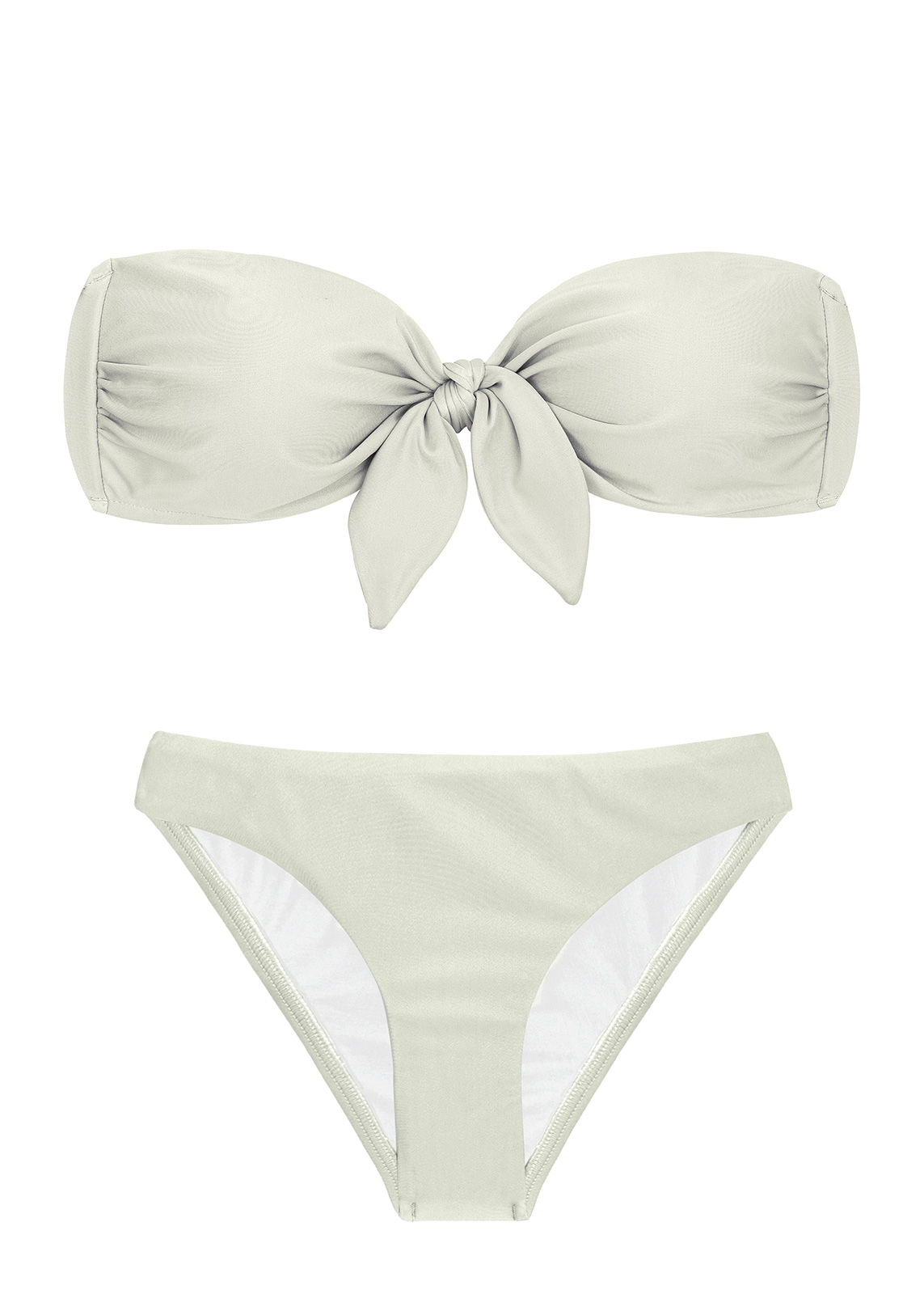 Broken White Fixed Bikini With A Bandeau Top - Perola Band Comfort ...