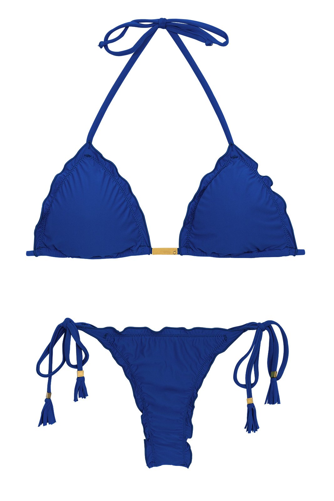 String Bikini With Wavy Edges Navy Blue Planet Blue Eva Micro Rio