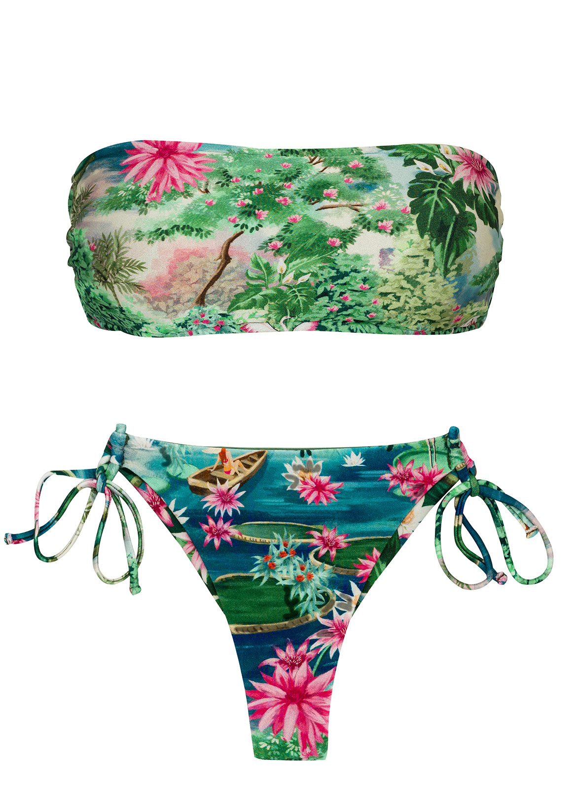 Women S Swimsuit Tie String Bathing Suit Bikini Set Wild Tropical | My ...