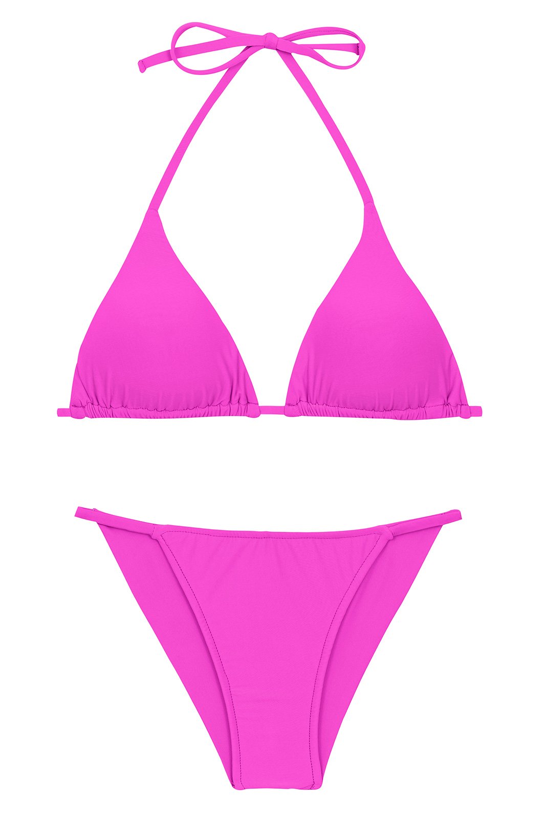 Magenta Pink Cheeky Brazilian Bikini With Slim Sides Set Uv Pink Tri Inv Cheeky Fixa Rio De Sol