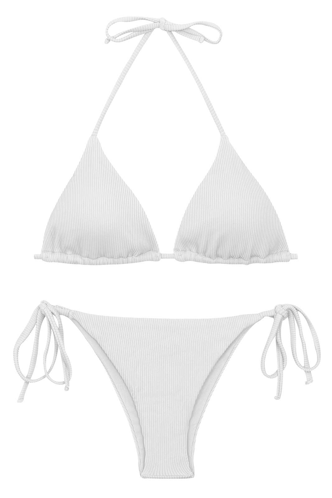 Kostuums inval Bevestigen aan White Ribbed Brazilian Bikini - Set Cotele-branco Tri-inv Ibiza - Rio de Sol
