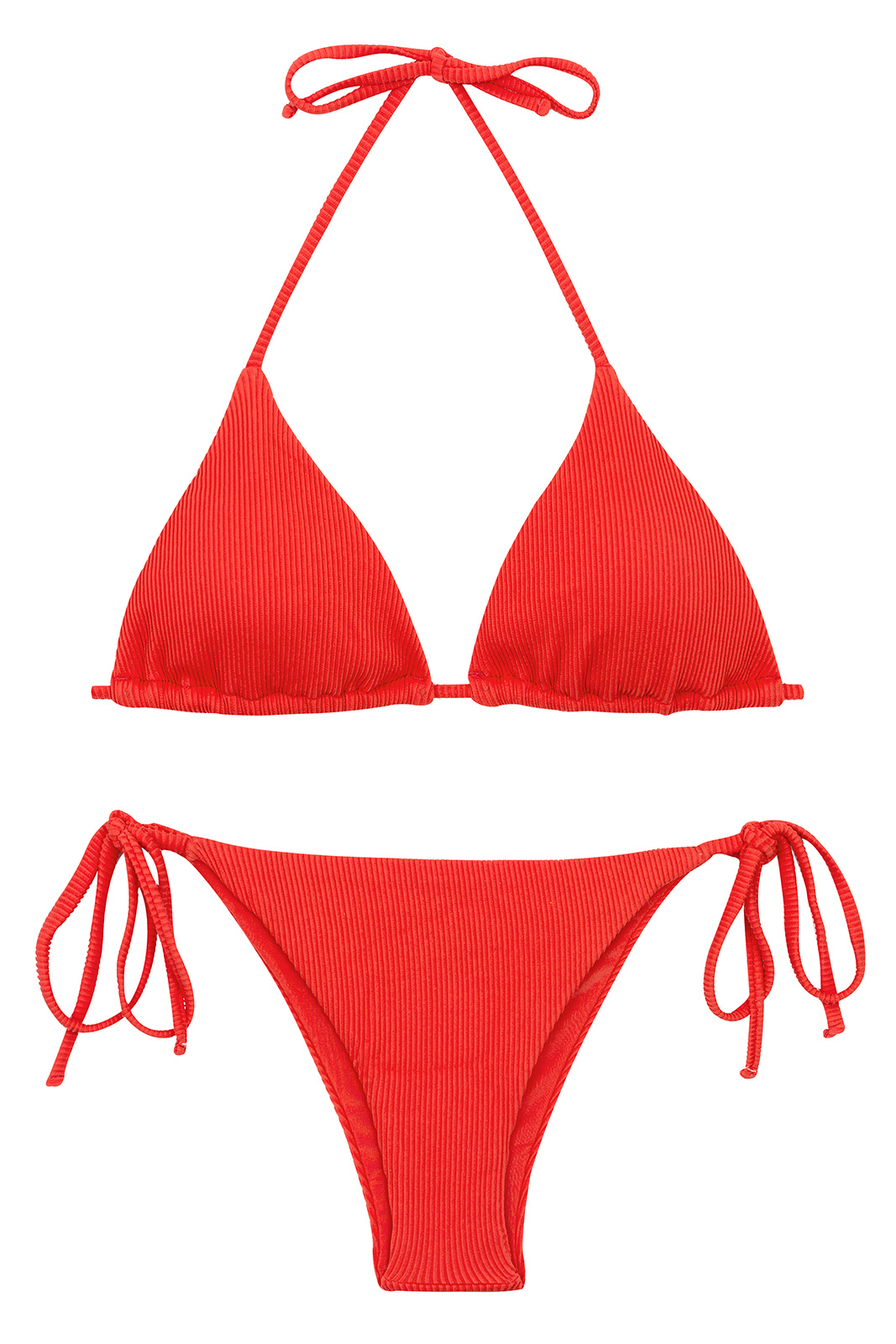 bewaker emotioneel water Red Ribbed Side-tied Brazilian Bikini - Set Cotele-tomate Tri-inv Ibiza -  Rio de Sol