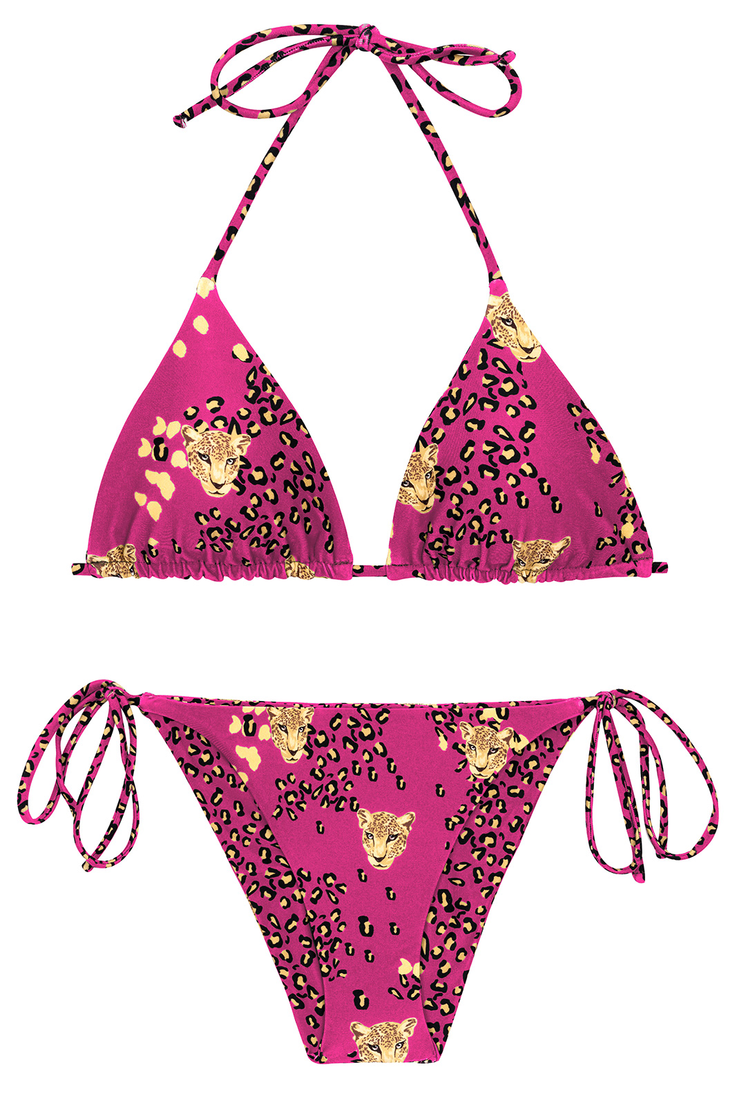 vezel Evalueerbaar vleet Pink Leopard Print Side-tie Bikini - Set Roar-pink Tri-inv Ibiza-comfy -  Rio de Sol