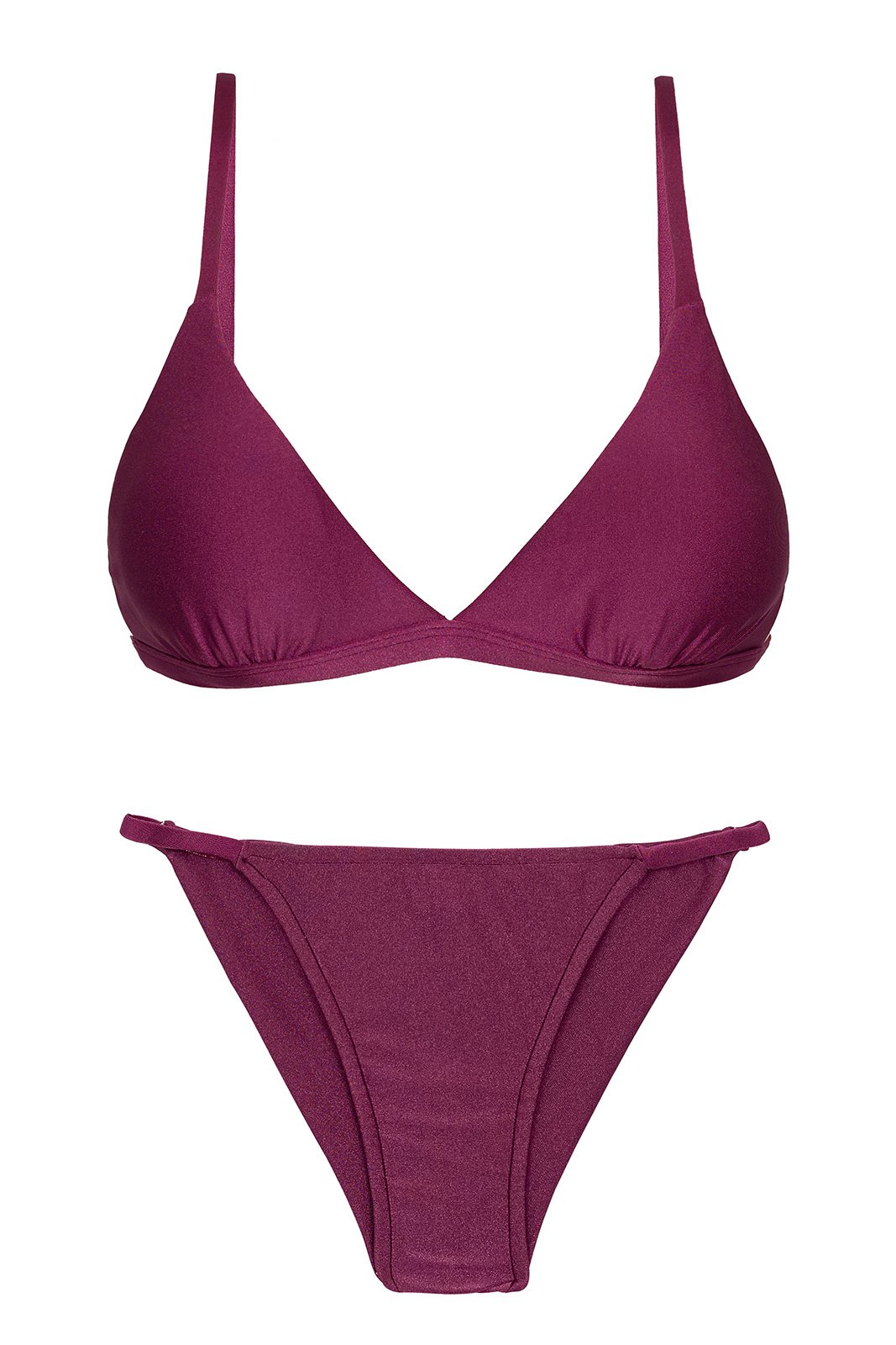 Iridescent Purple Cheeky Brazilian Bikini With Thin Sides Set Viena