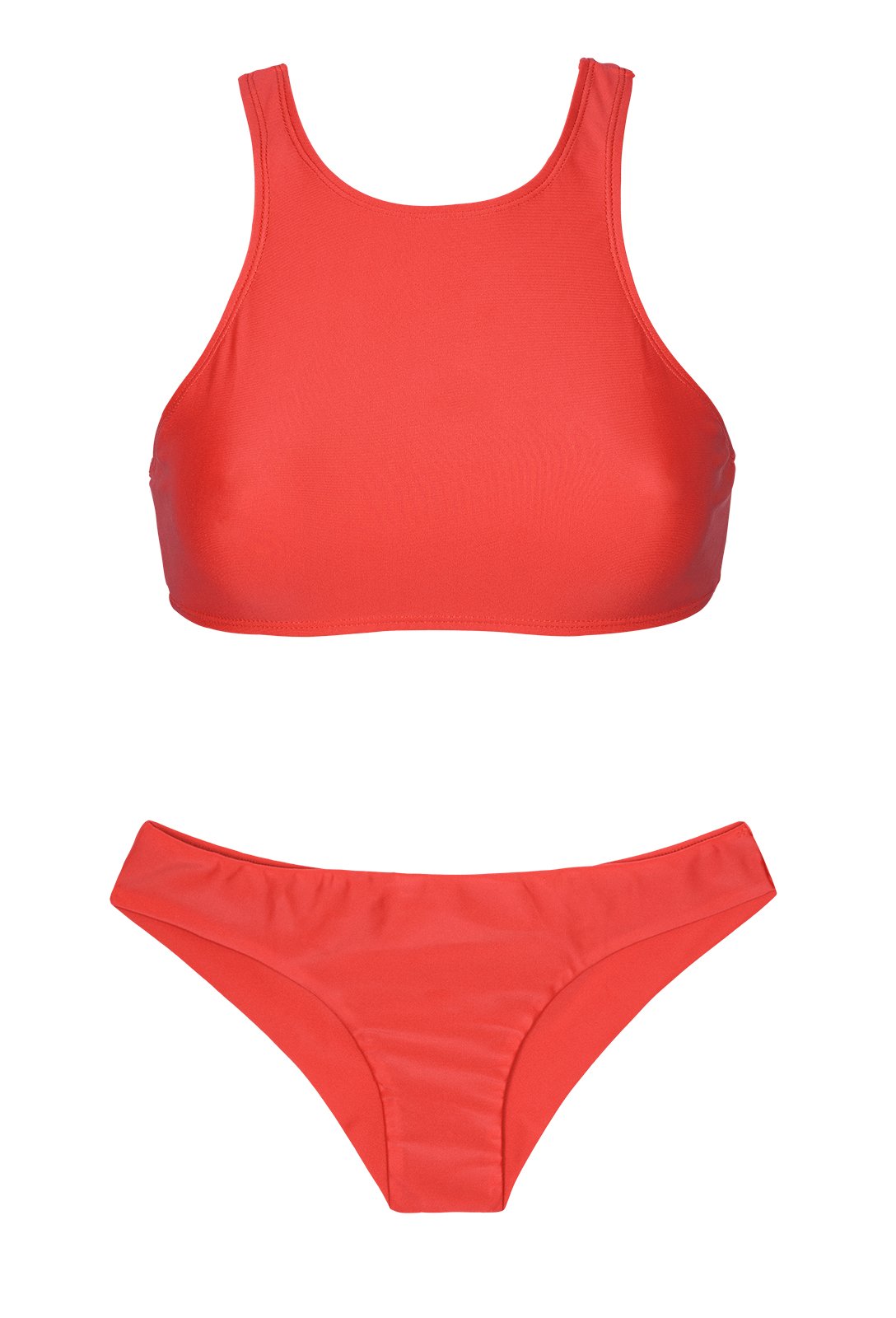 Rio de Sol Crop Top Red Sport Bikini - Sporty Red