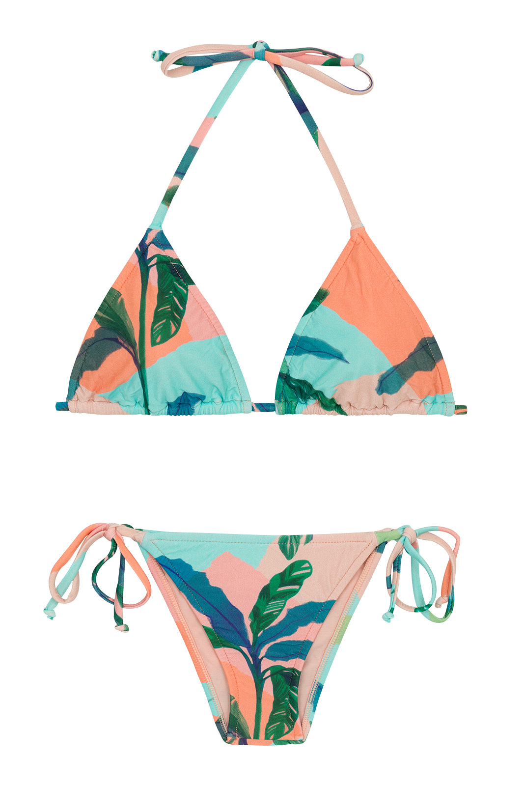 Side-tie Brazilian Bikini In Tropical Pastel - Rolote Brisa - Salinas