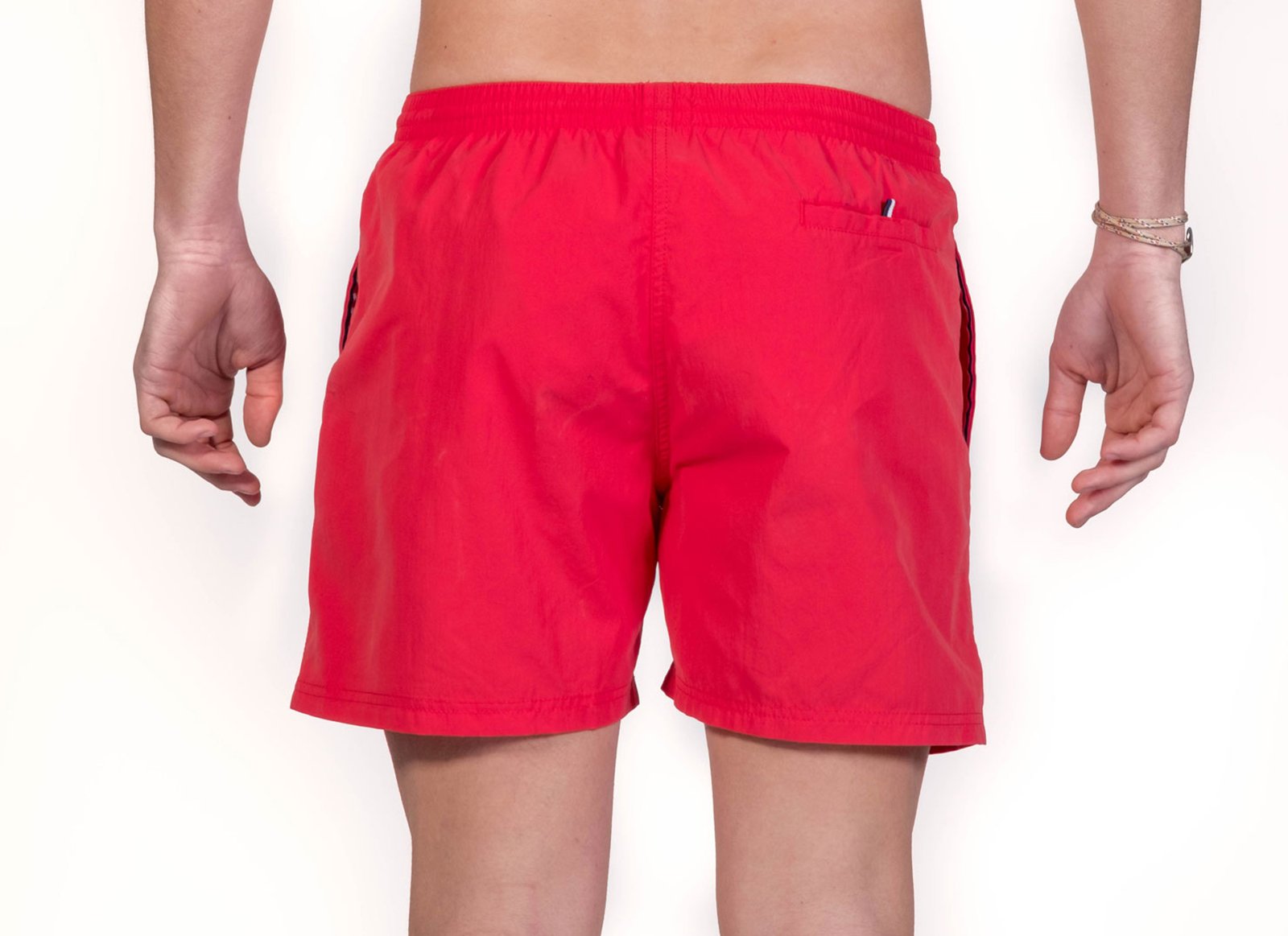 Plain Red Beach Shorts With Pockets - Short Classique Rouge - Cala 1789