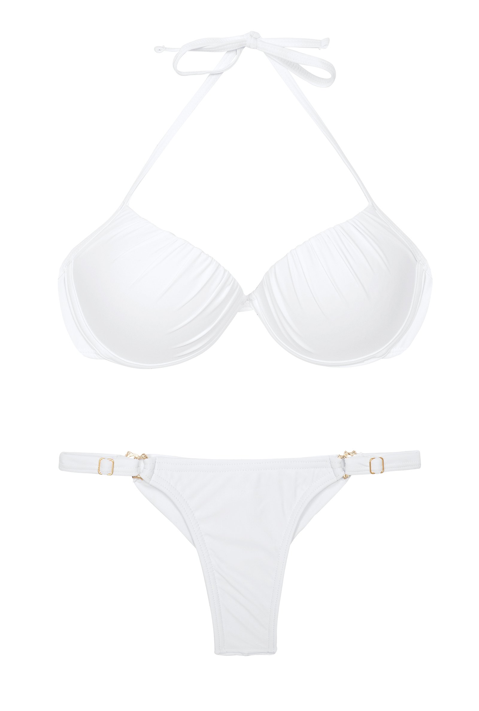 White Bathing Suit With Adjustable G-string Bottom And Push-up Bra Top ...