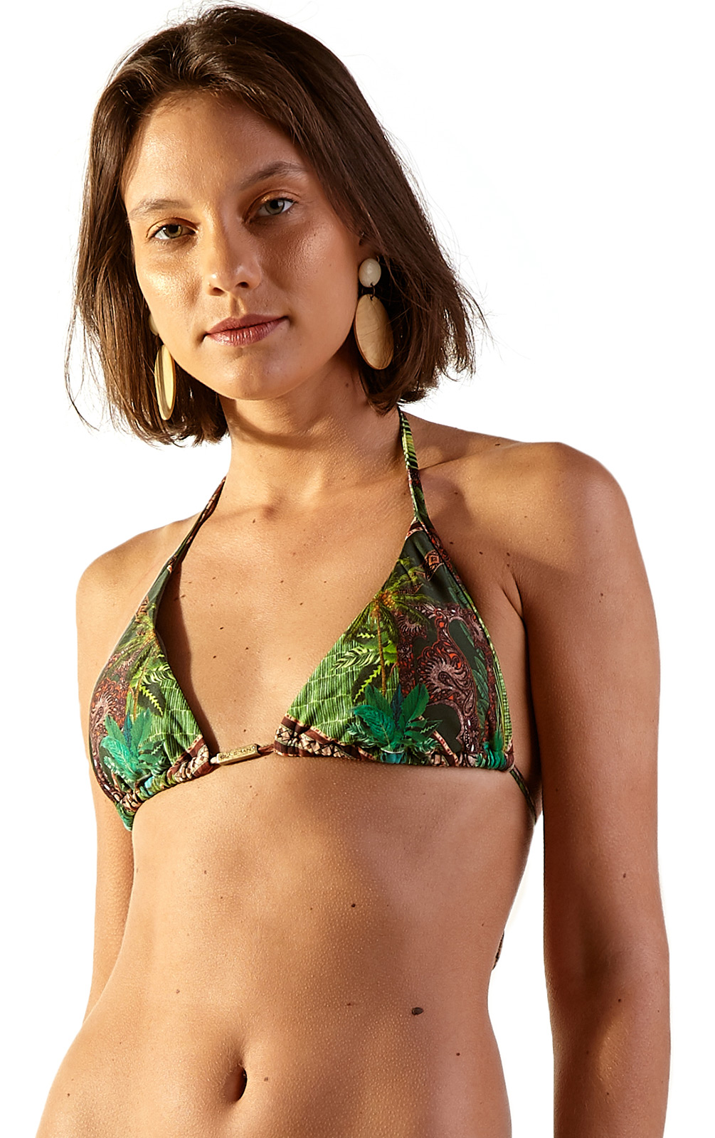 Maaji Womens Sliding Triangle with Embroidery Stitch Bikini Top Swimsuit Bikini Top