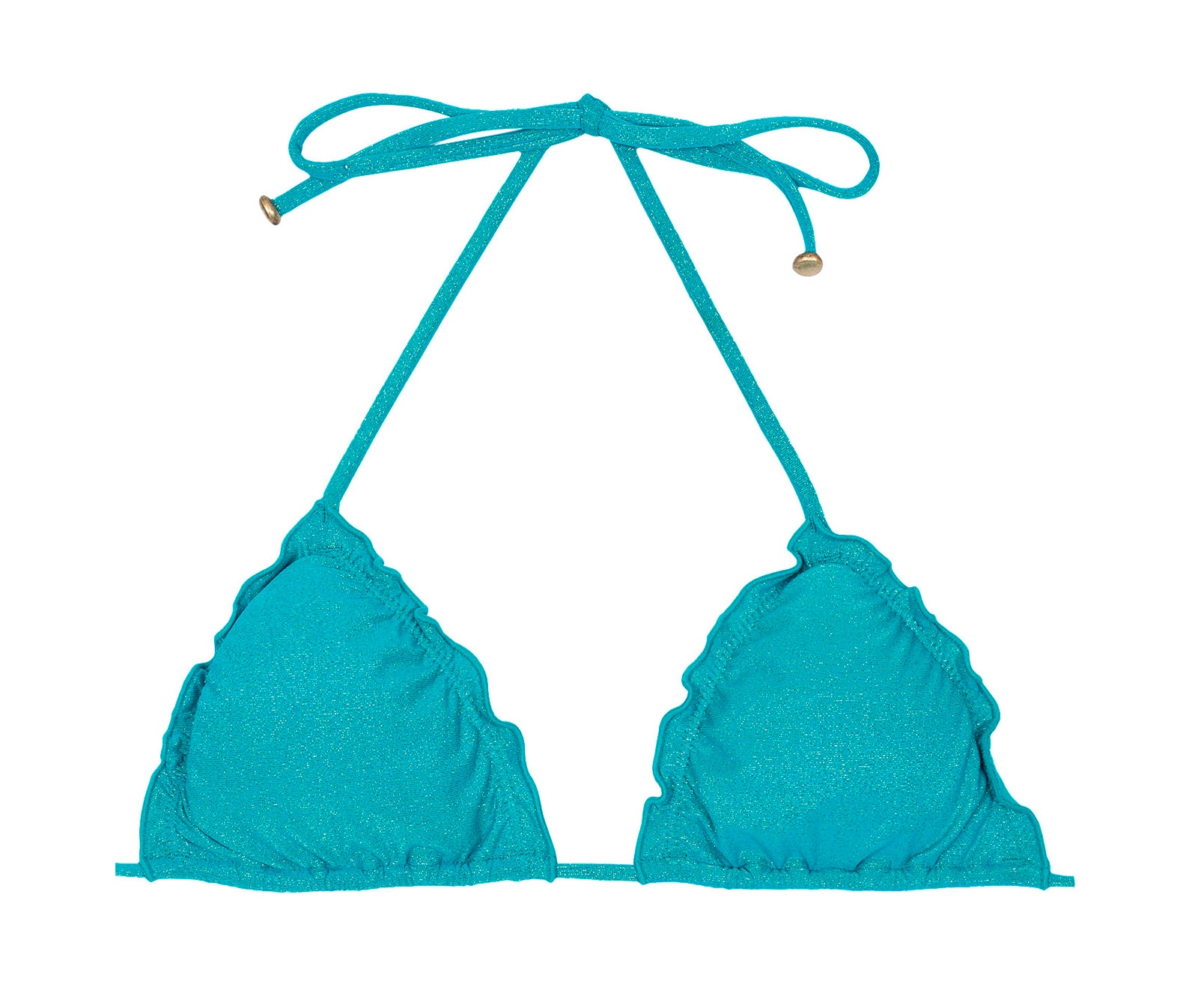 Blue Lurex Triangle Bikini Top With Scallop Trim - Soutien Radiante ...