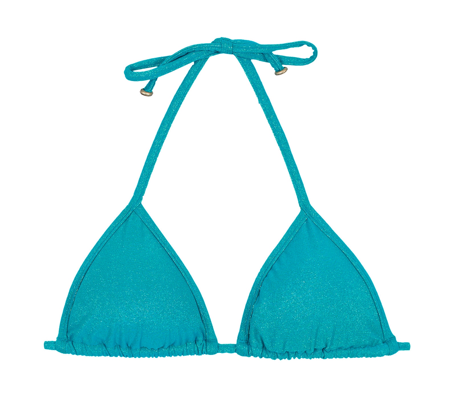 Sliding Triangle Bikini Top In Shiny Blue Lurex - Soutien Radiante Azul ...