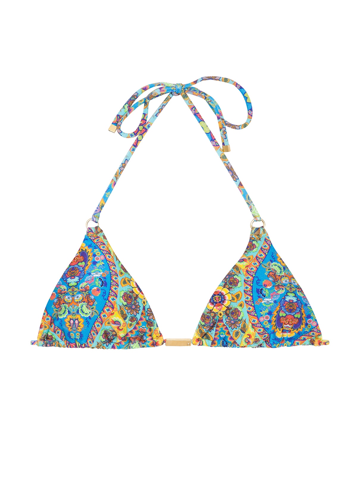 Bikini Tops Triangle Bikini Top Vintage Floral Soutien Sari Tri Fio