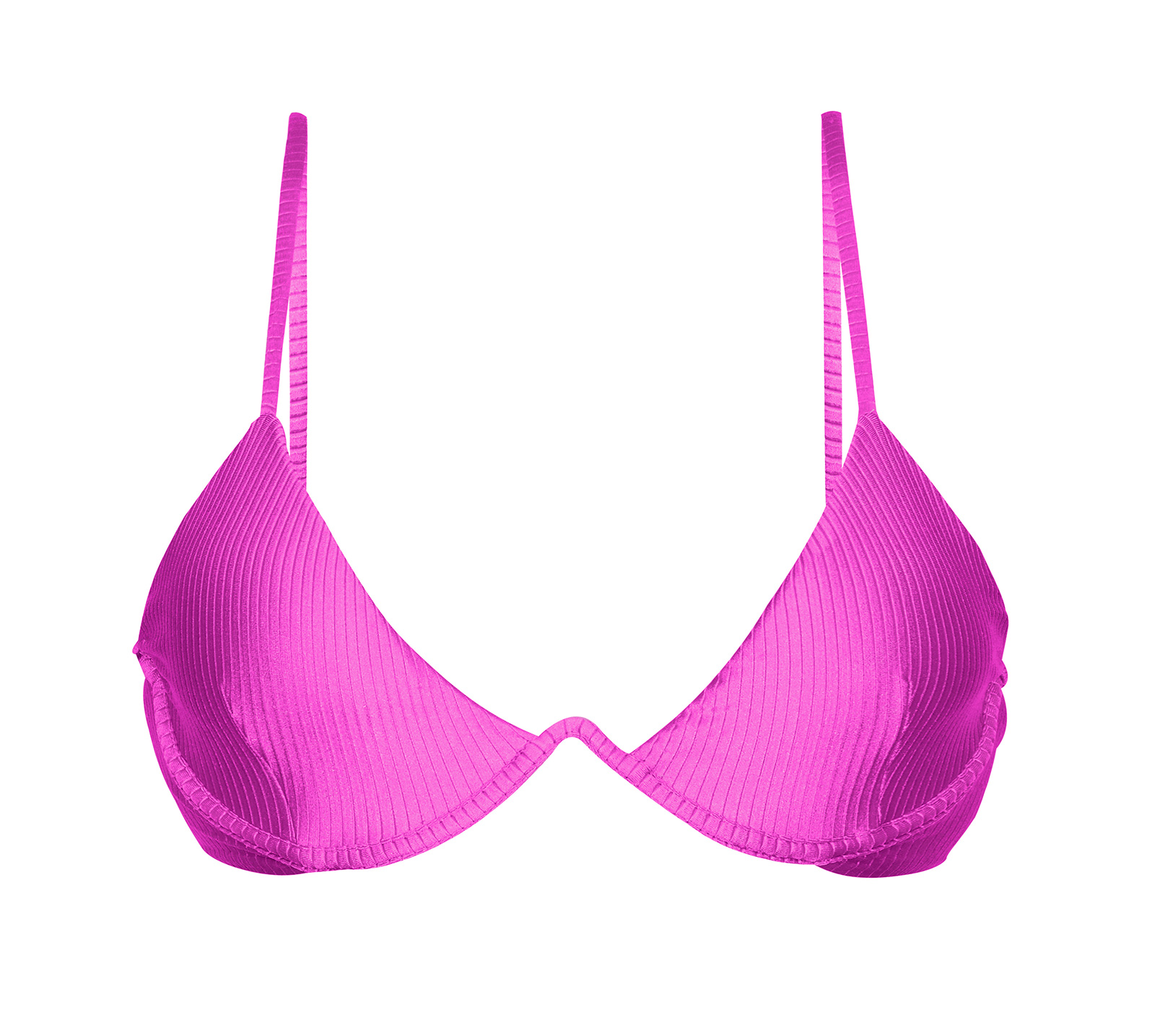 Textured Magenta Pink V Underwired Bikini Top Top Eden Pink Tri Aro