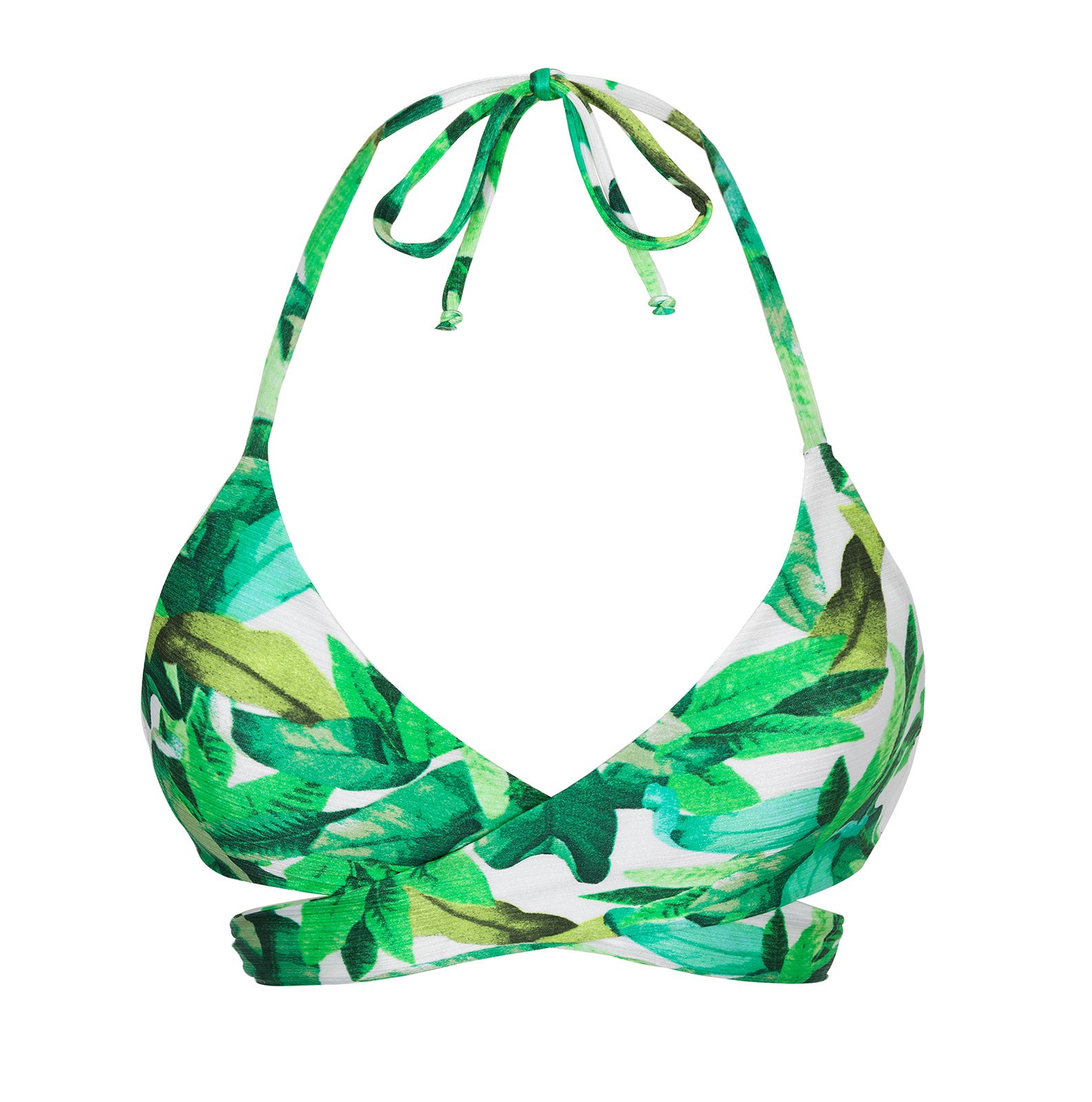Bikini Tops Green Leaves Bra Bikini Top - Top Folhagem Transpassado