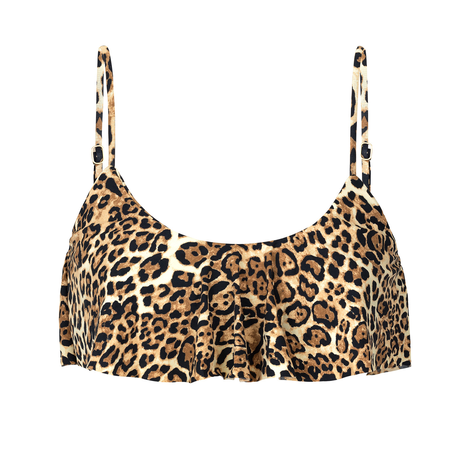 Bikini Tops Ruffled Leopard Print Bra Bikini Top - Top Leopardo Babado