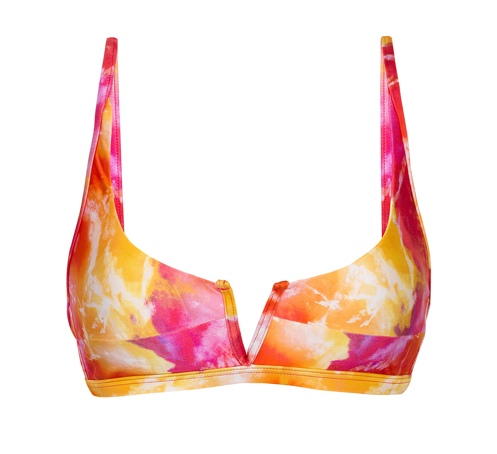 Tie Dye Red Orange V Bralette Bikini Top Top Tiedye Red Bra V Rio De Sol