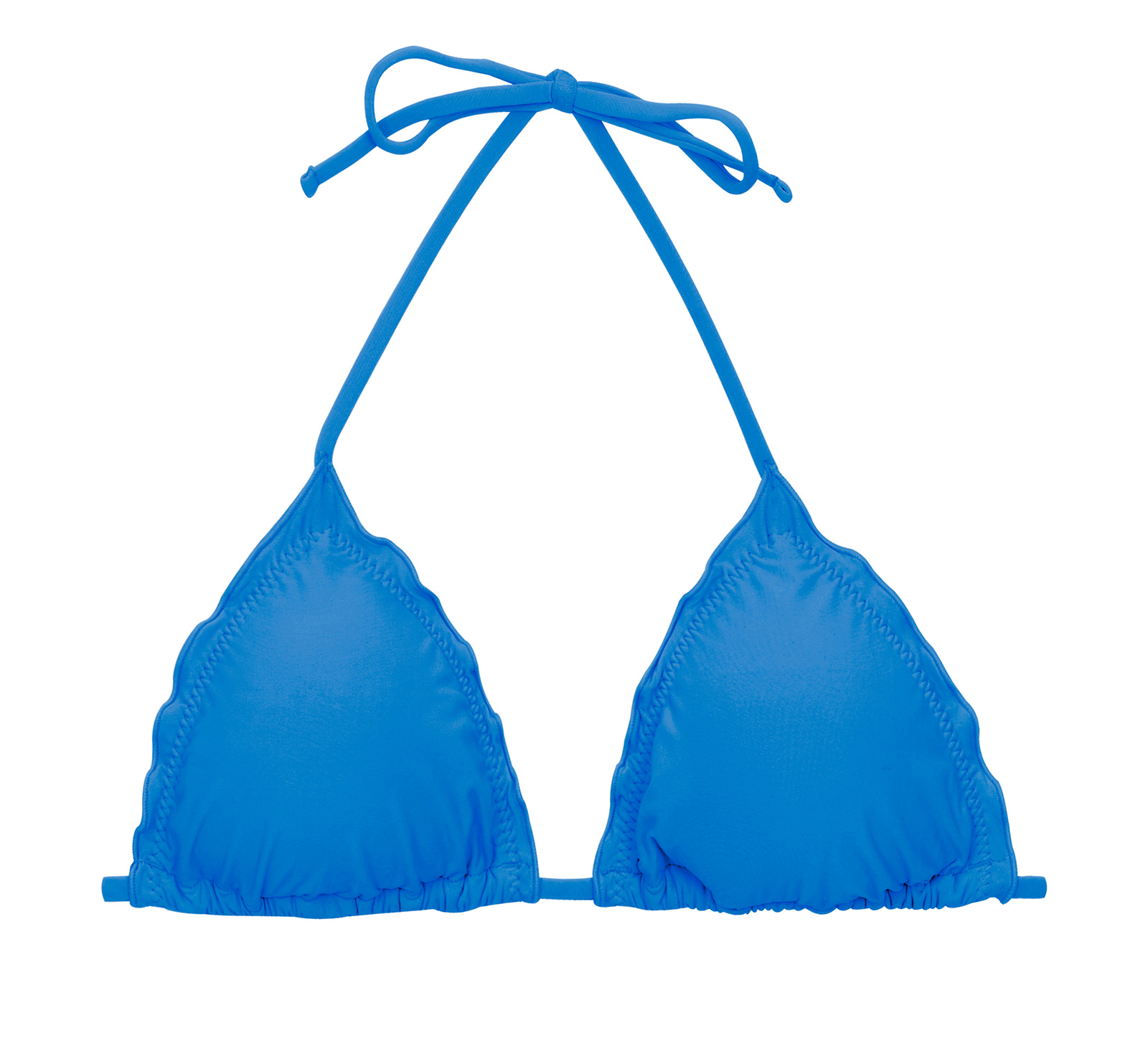 Bikini Tops Blue Triangle Top With Wavy Edges - Top Uv-enseada Tri