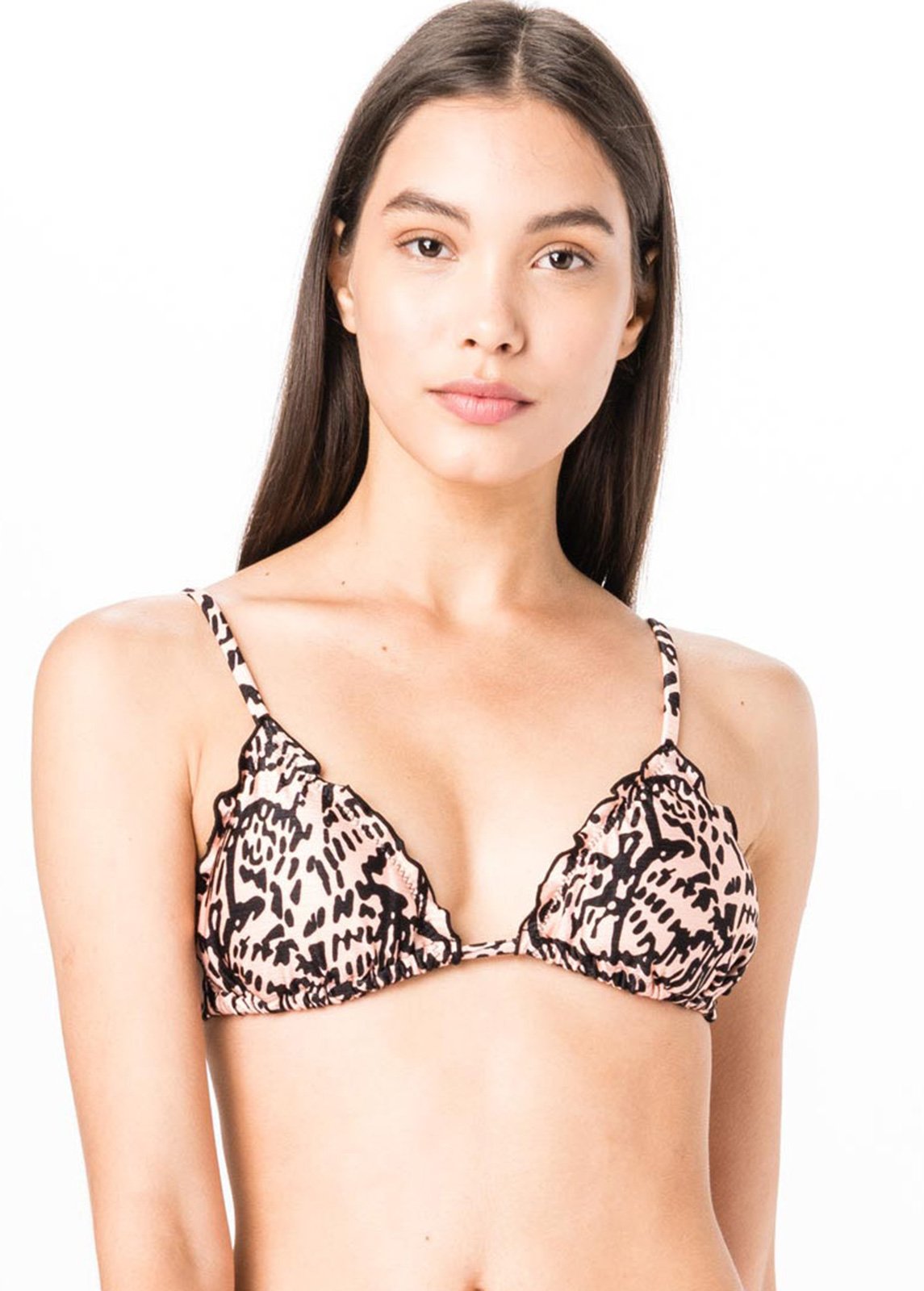 Bikini Tops Ripple Triangle Top In Nude Print Top Scrunch Nude Tina